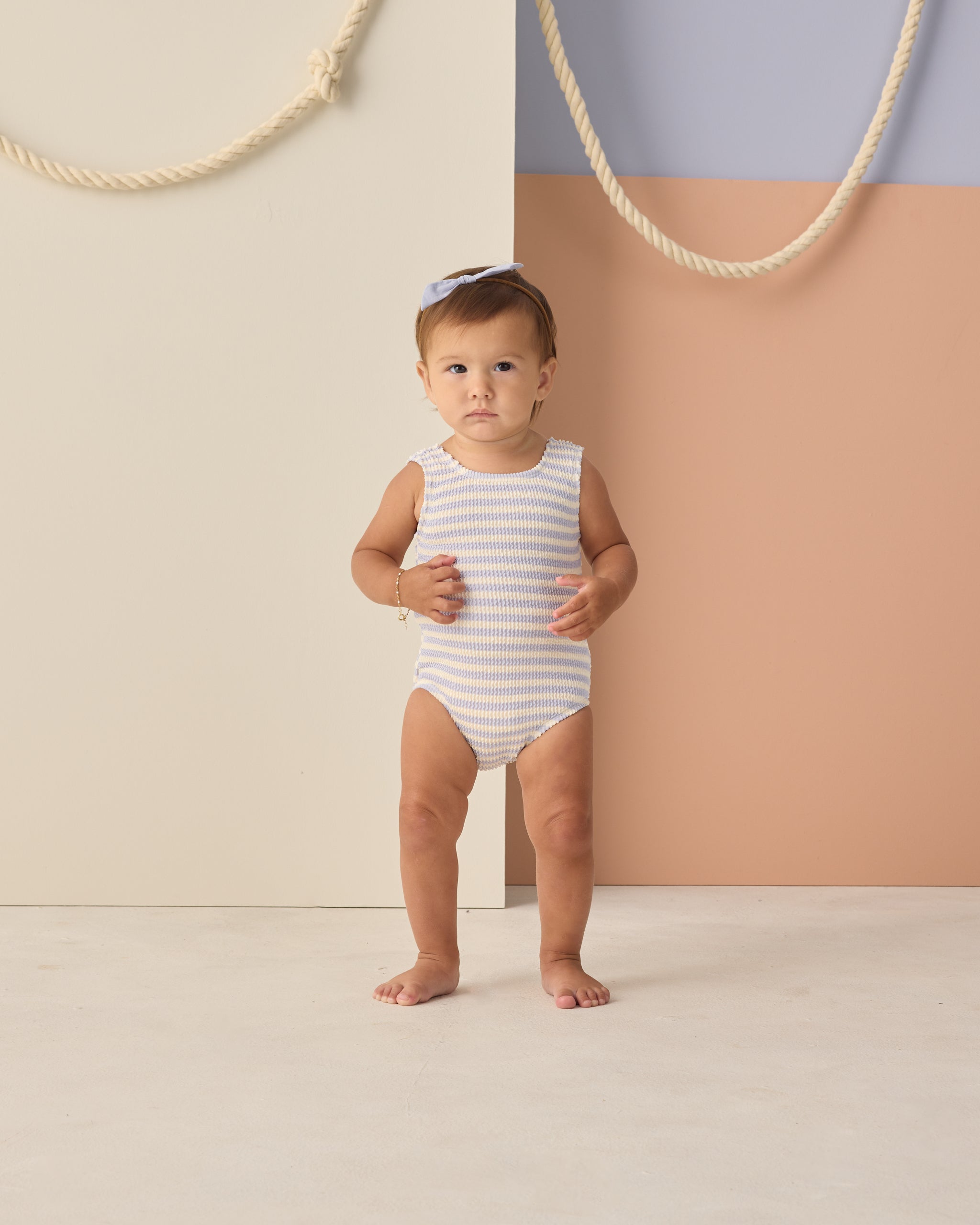 Moxie One-Piece Periwinkle Stripe - Rylee + Cru | Kids Clothes | Trendy Baby Clothes | Modern Infant Outfits |