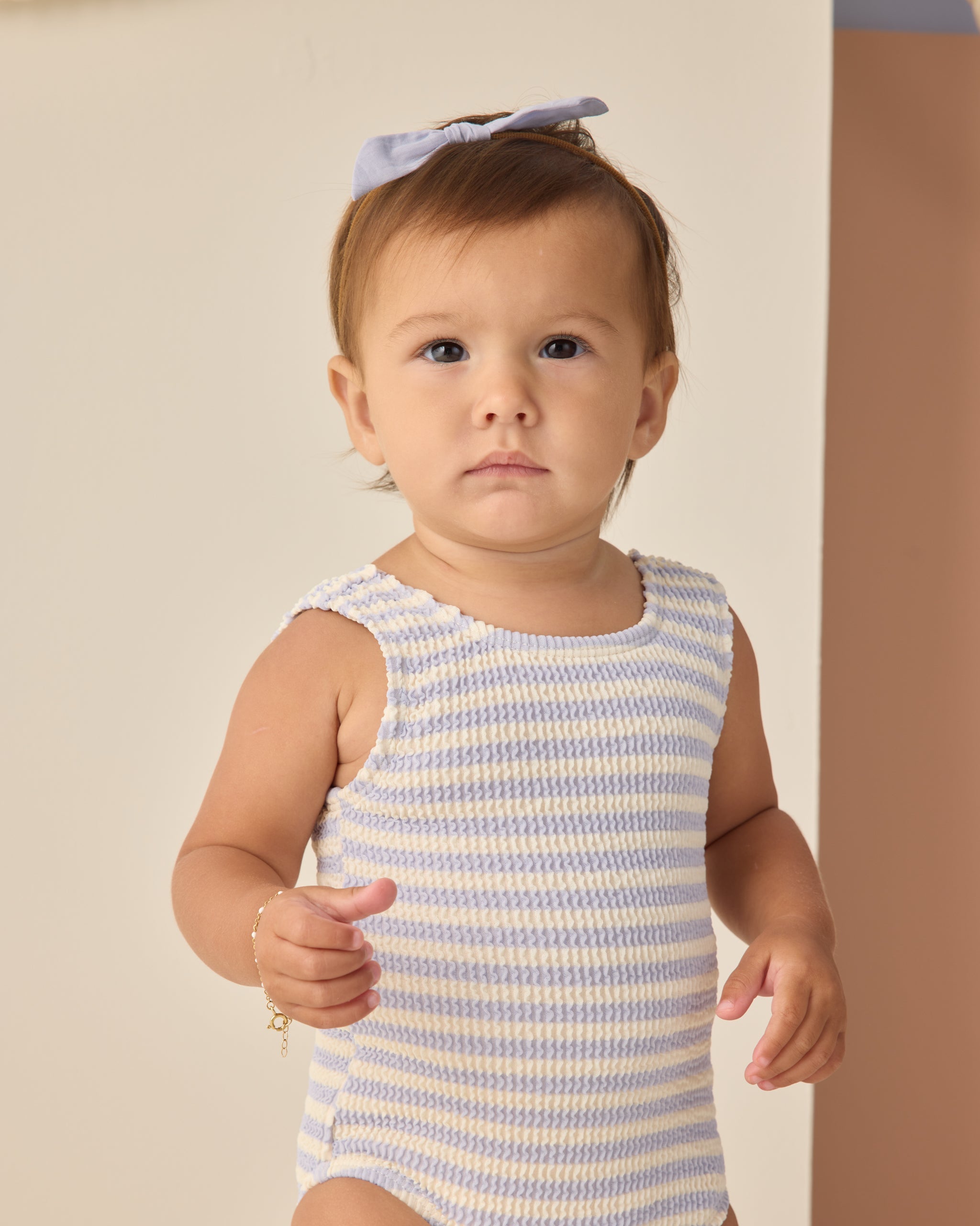 Moxie One-Piece Periwinkle Stripe - Rylee + Cru | Kids Clothes | Trendy Baby Clothes | Modern Infant Outfits |