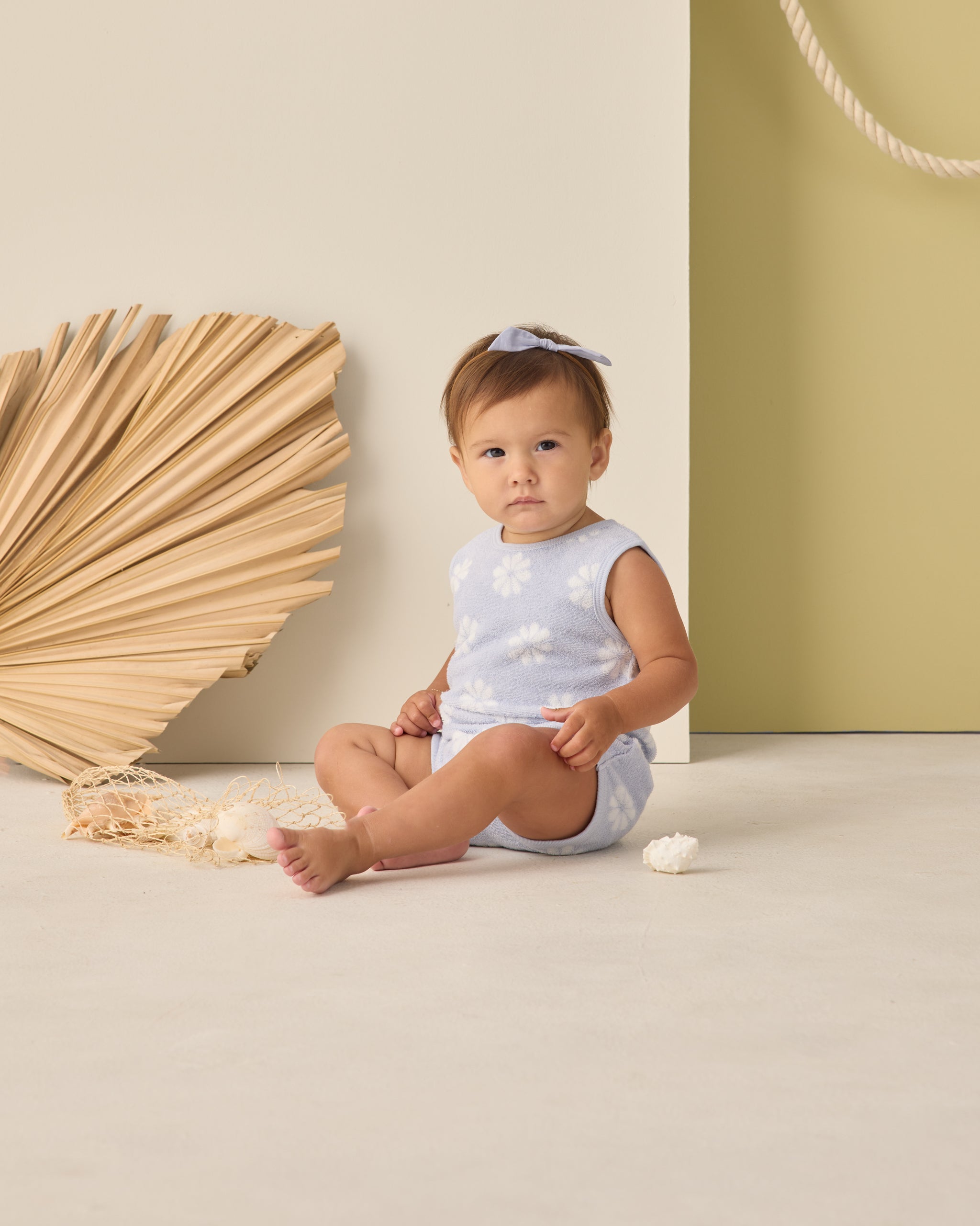 Cinch Playsuit Periwinkle Daisy - Rylee + Cru | Kids Clothes | Trendy Baby Clothes | Modern Infant Outfits |