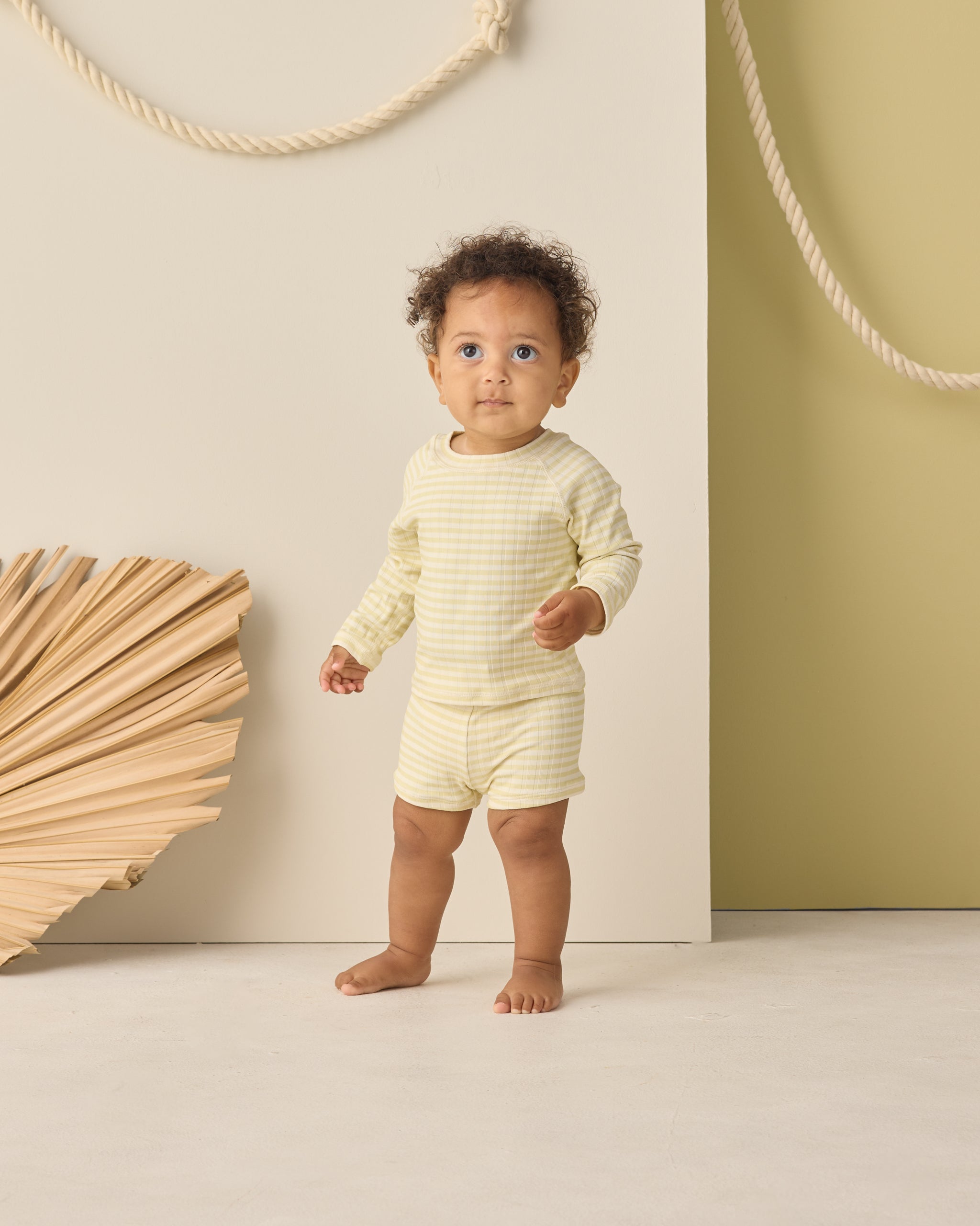 Boys Rashguard Set Citron Stripe - Rylee + Cru | Kids Clothes | Trendy Baby Clothes | Modern Infant Outfits |