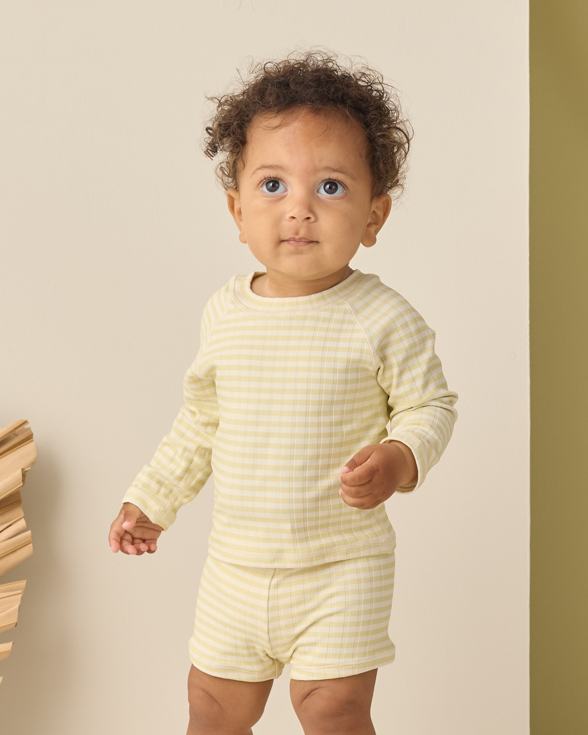 Boys Rashguard Set Citron Stripe - Rylee + Cru | Kids Clothes | Trendy Baby Clothes | Modern Infant Outfits |