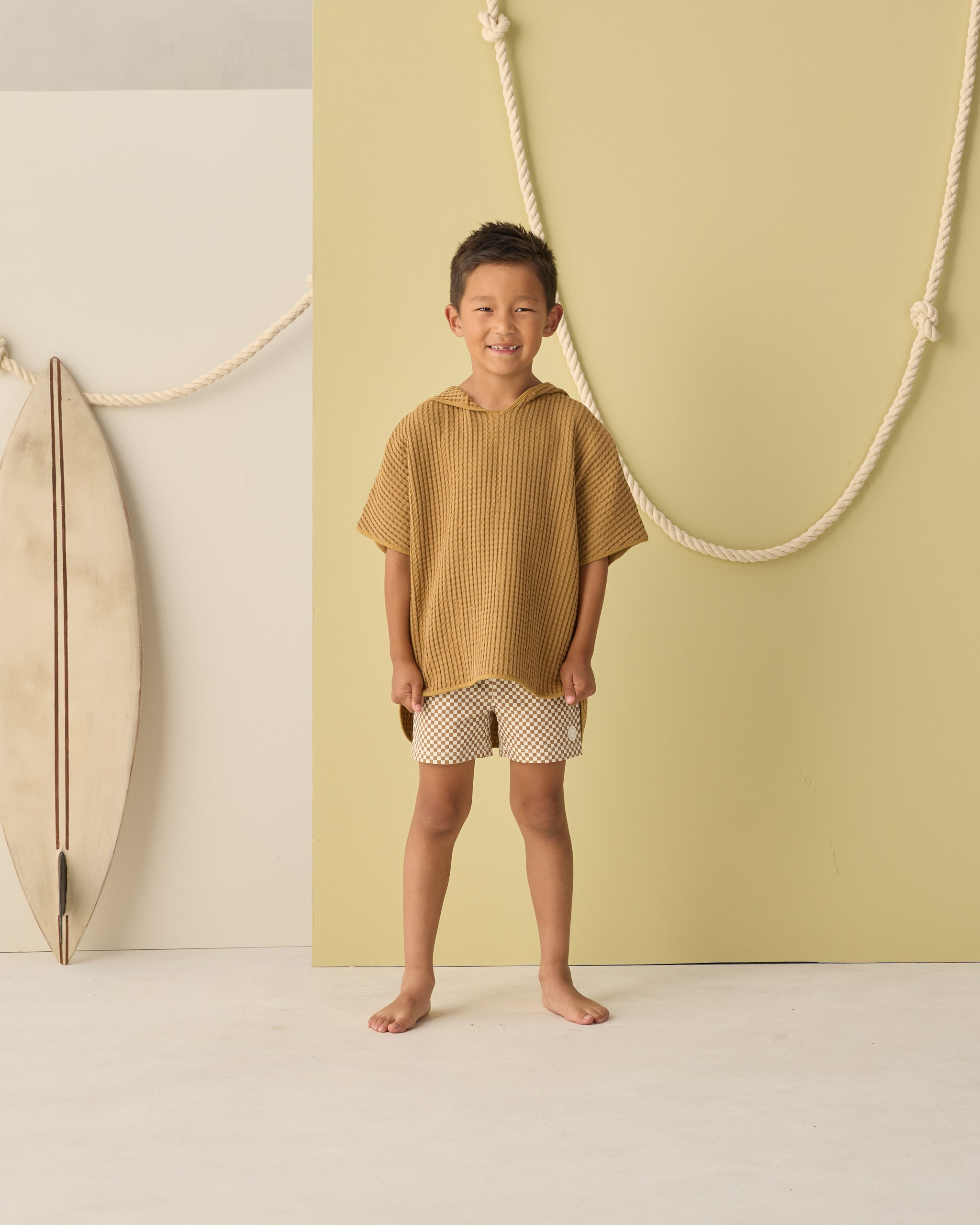 Beach Poncho Ocre - Rylee + Cru | Kids Clothes | Trendy Baby Clothes | Modern Infant Outfits |