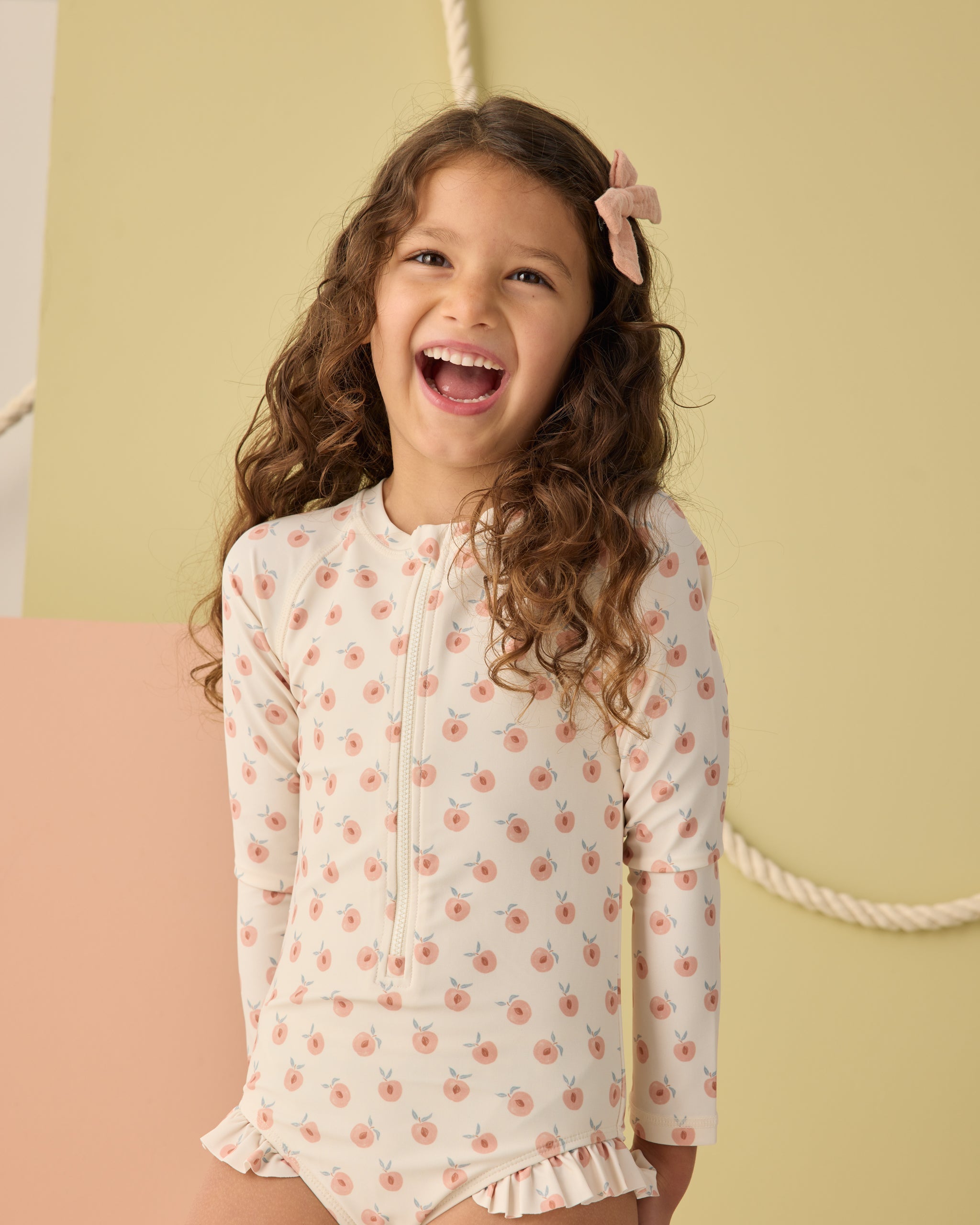 Rashguard One-Piece Peaches - Rylee + Cru | Kids Clothes | Trendy Baby Clothes | Modern Infant Outfits |