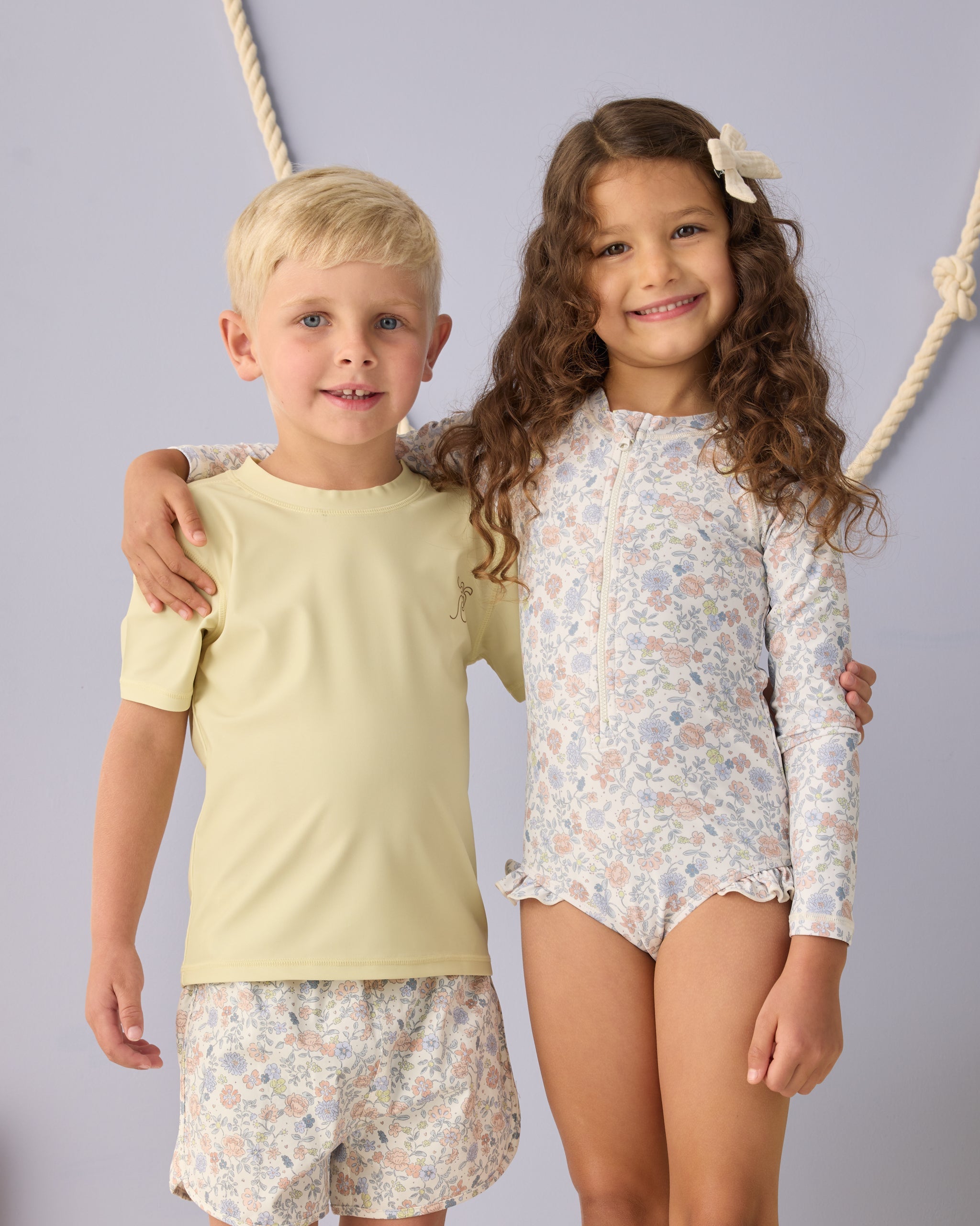 Short Sleeve Rashguard Citron - Rylee + Cru | Kids Clothes | Trendy Baby Clothes | Modern Infant Outfits |