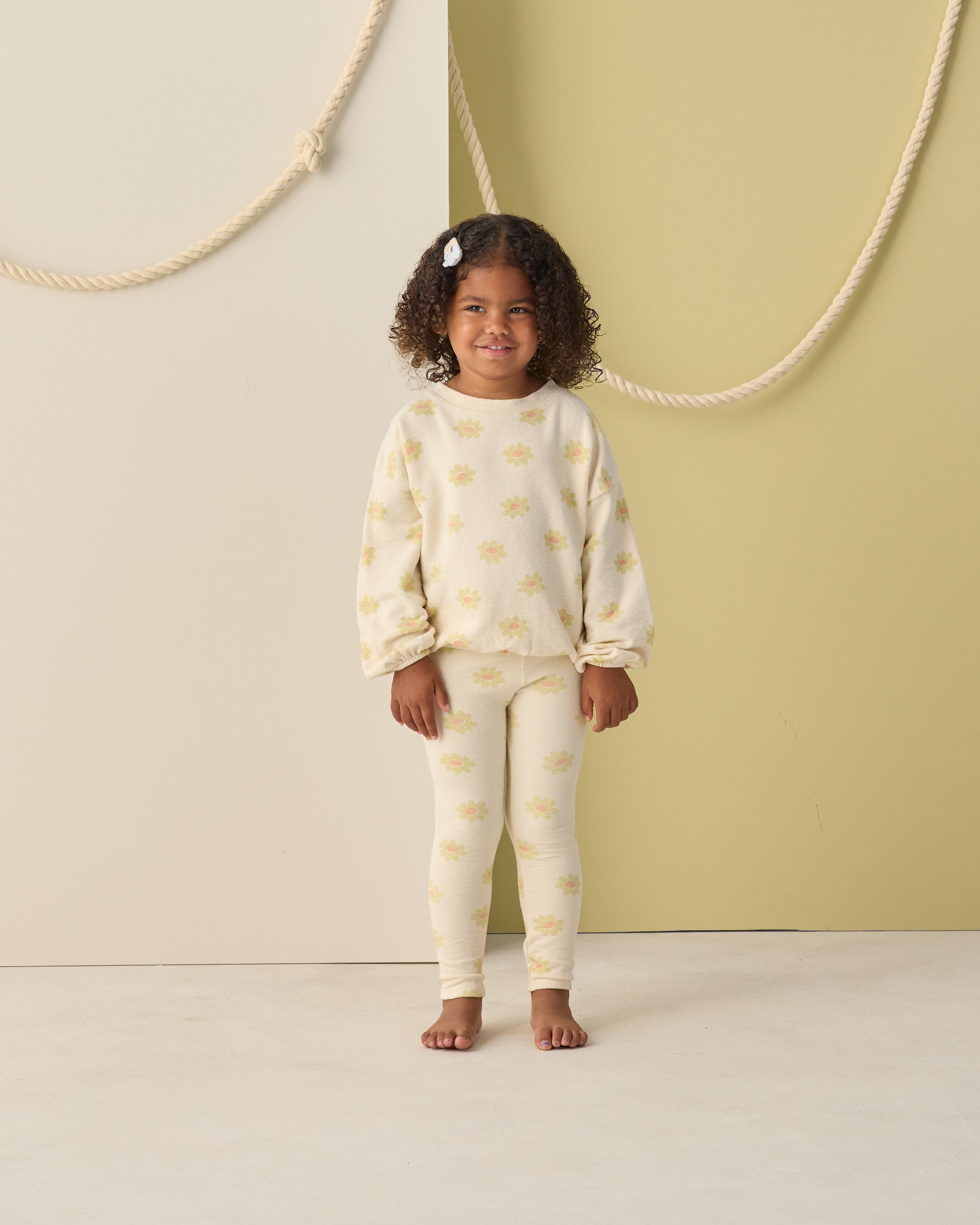 Spongey Knit Set Yellow Daisy - Rylee + Cru | Kids Clothes | Trendy Baby Clothes | Modern Infant Outfits |