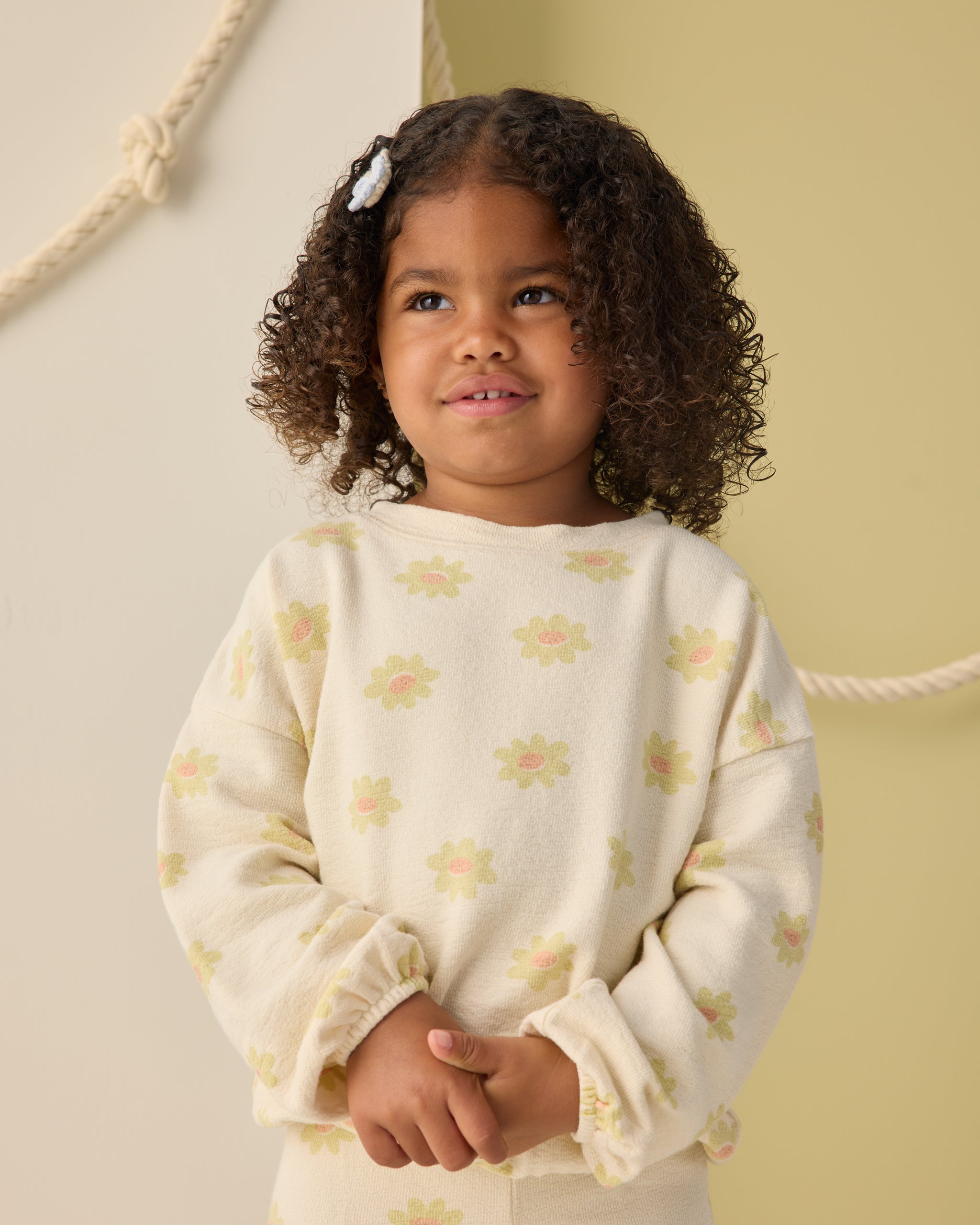Spongey Knit Set Yellow Daisy - Rylee + Cru | Kids Clothes | Trendy Baby Clothes | Modern Infant Outfits |
