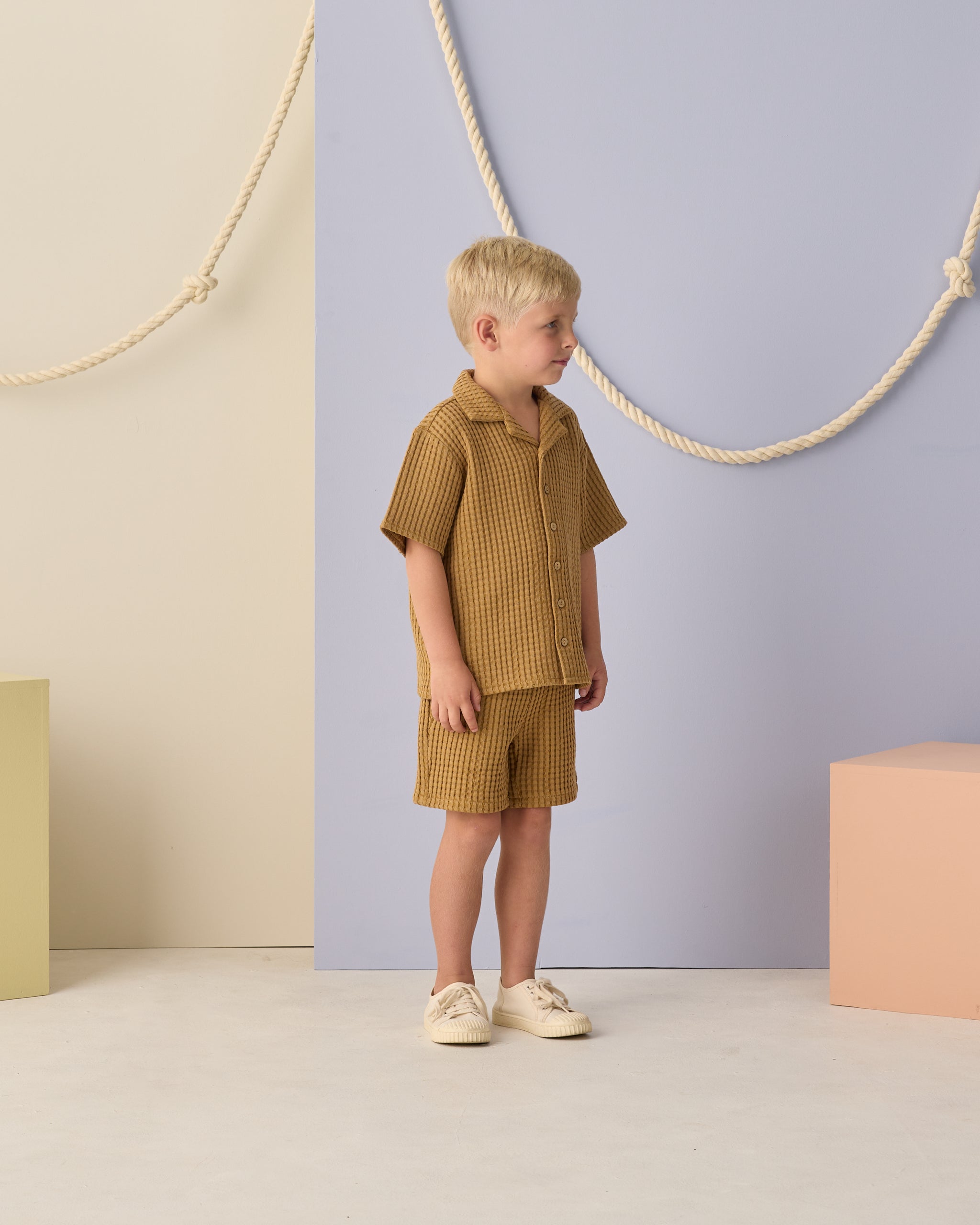 Relaxed Short Ocre - Rylee + Cru | Kids Clothes | Trendy Baby Clothes | Modern Infant Outfits |