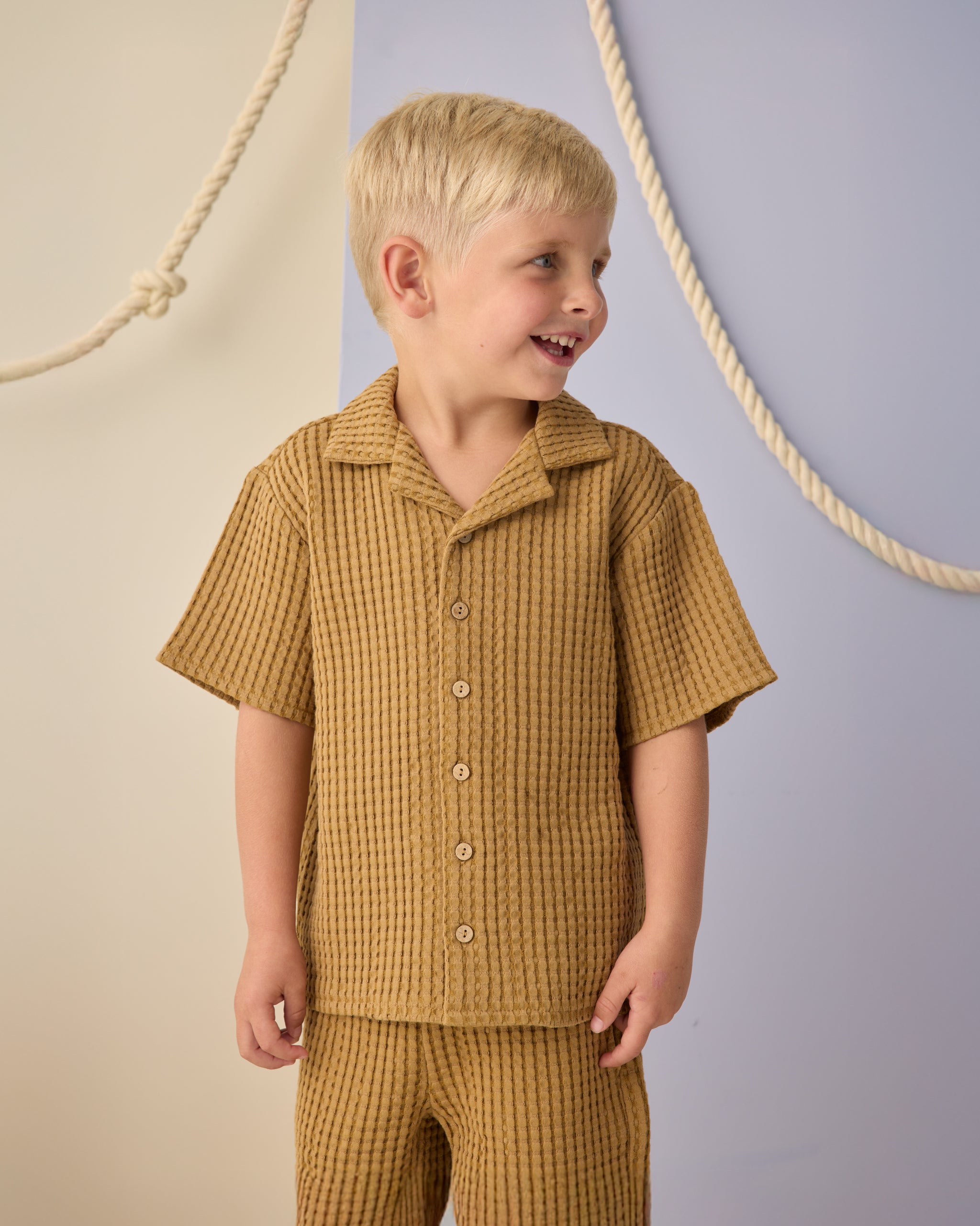 Relaxed Short Ocre - Rylee + Cru | Kids Clothes | Trendy Baby Clothes | Modern Infant Outfits |