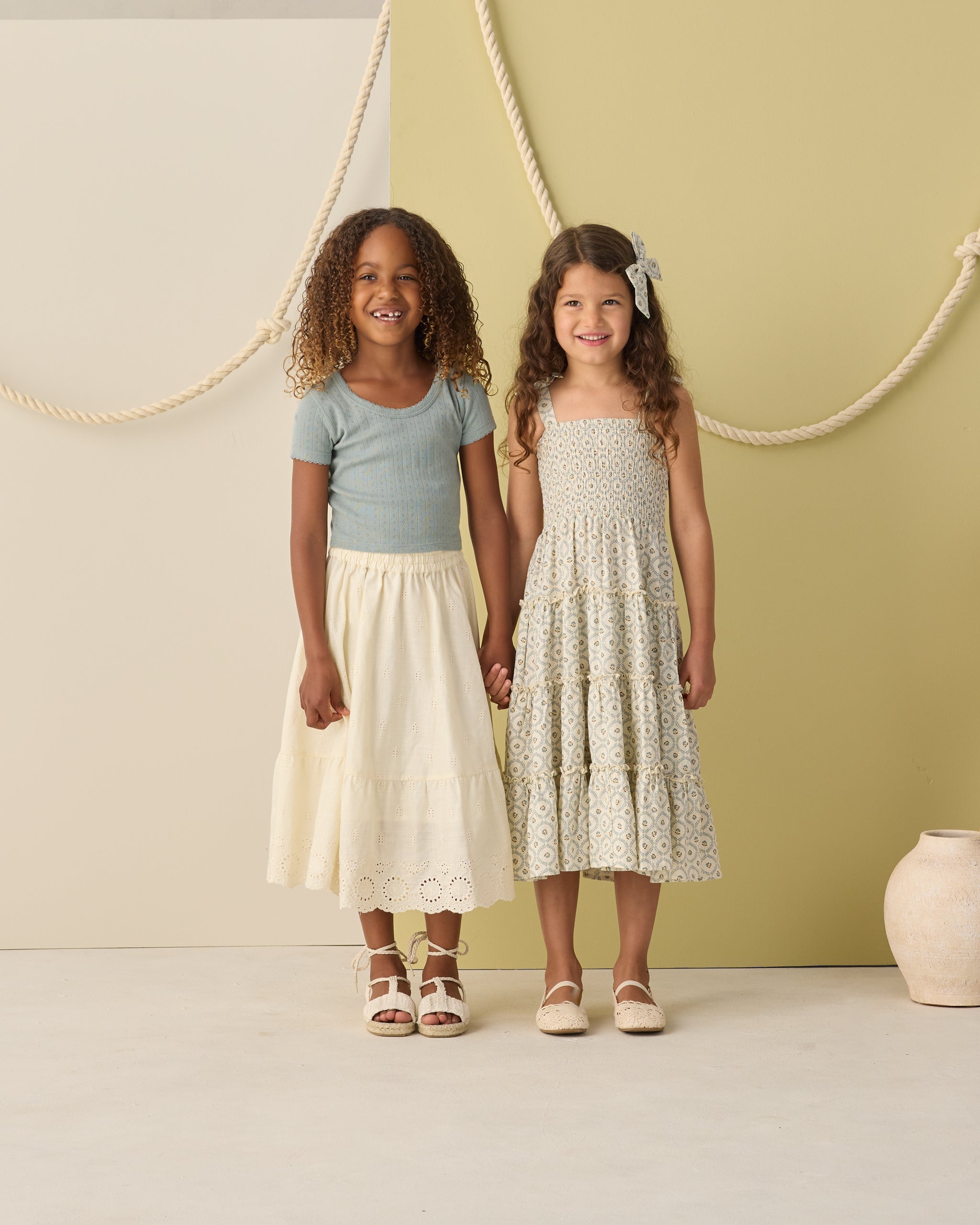 Pointelle Tee Sea Green - Rylee + Cru | Kids Clothes | Trendy Baby Clothes | Modern Infant Outfits |