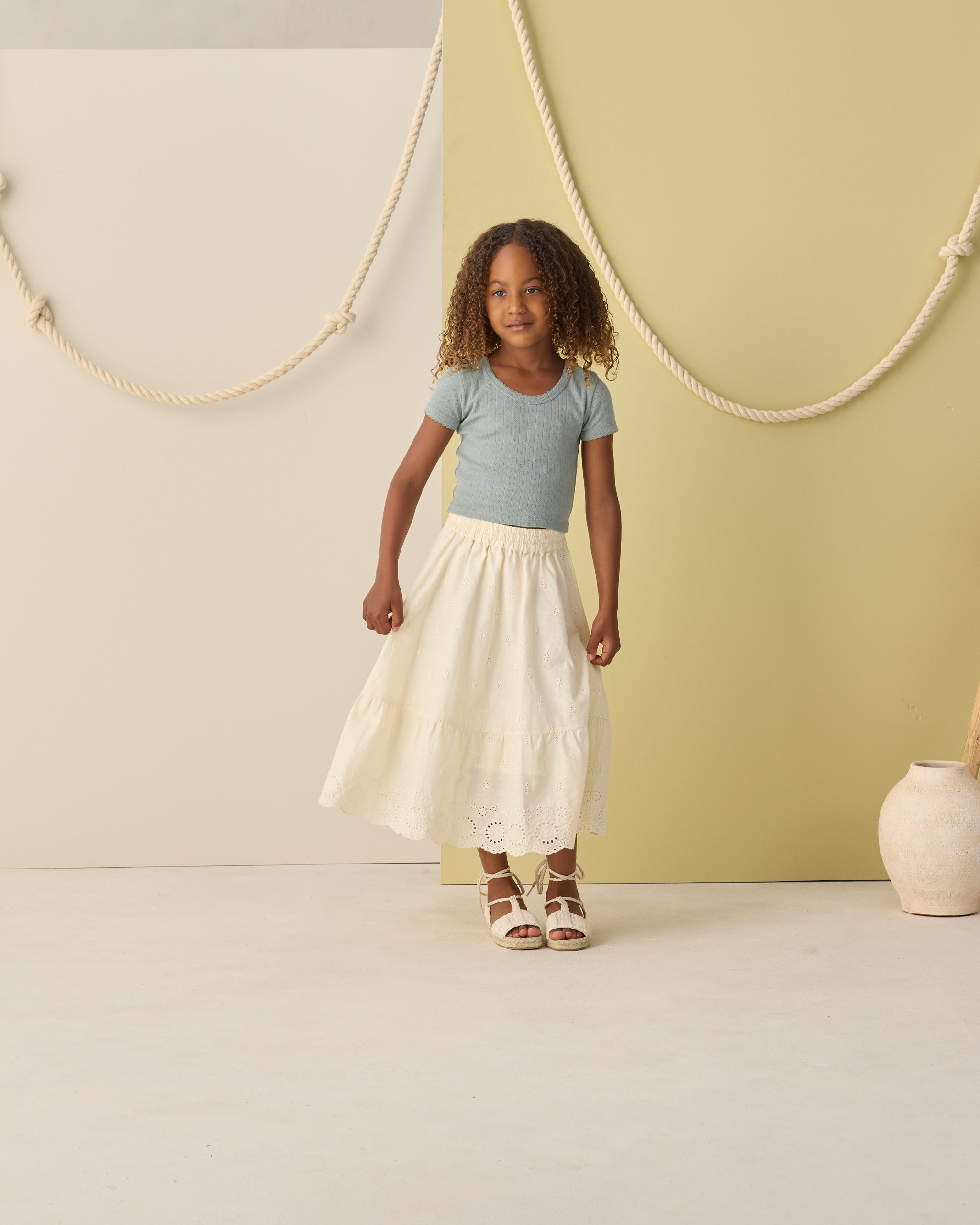 Rose Maxi Skirt Ivory - Rylee + Cru | Kids Clothes | Trendy Baby Clothes | Modern Infant Outfits |