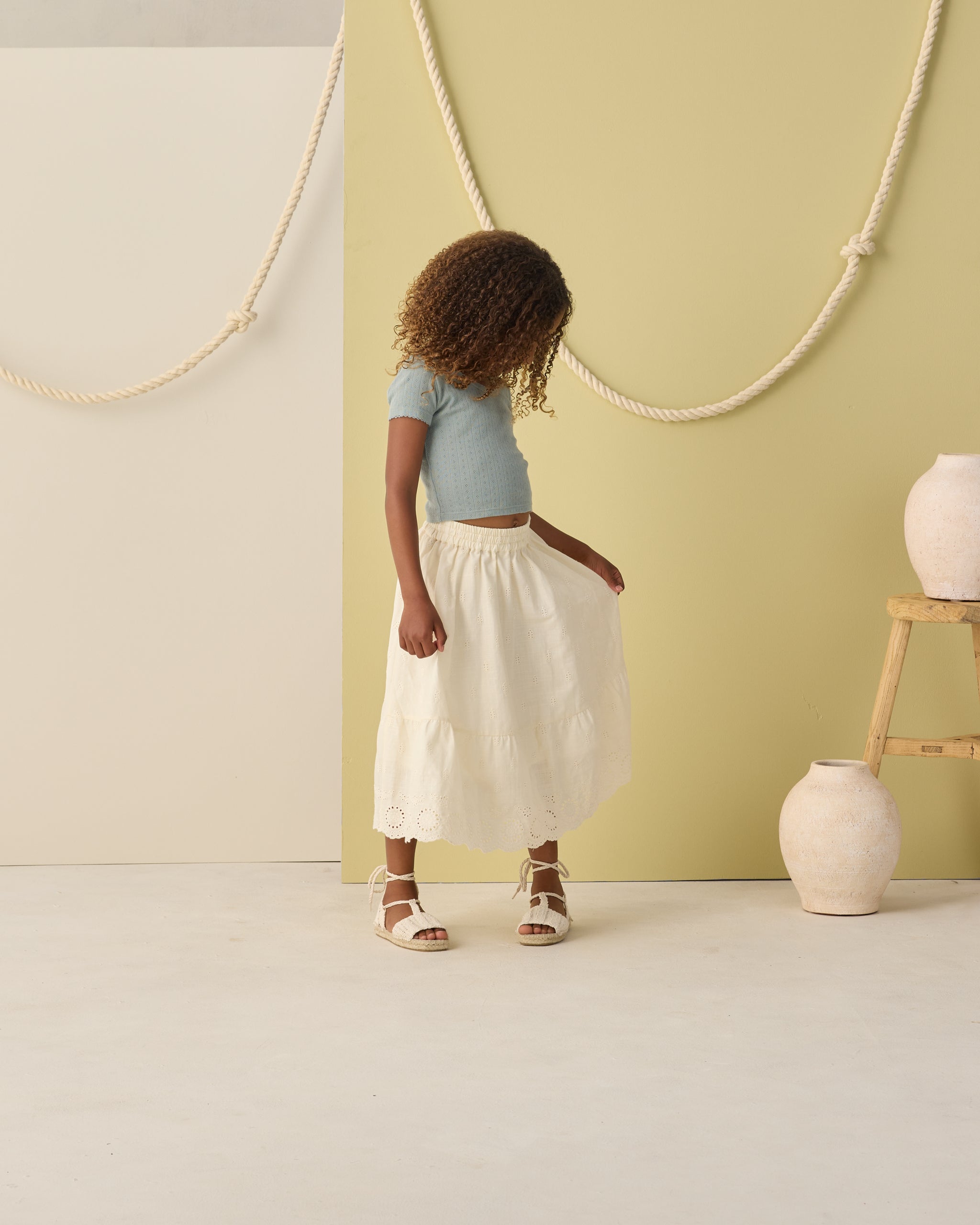 Pointelle Tee Sea Green - Rylee + Cru | Kids Clothes | Trendy Baby Clothes | Modern Infant Outfits |