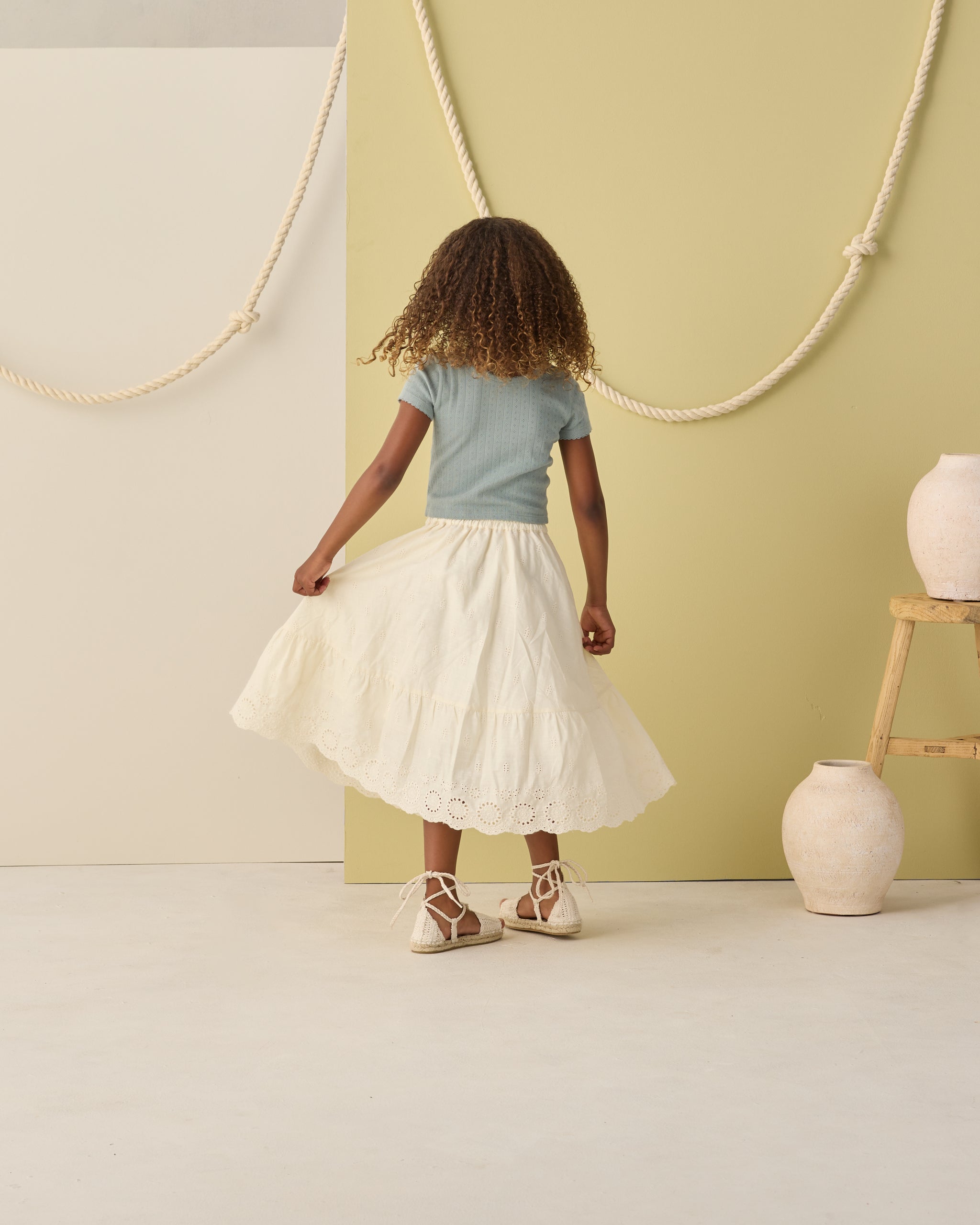 Rose Maxi Skirt Ivory - Rylee + Cru | Kids Clothes | Trendy Baby Clothes | Modern Infant Outfits |