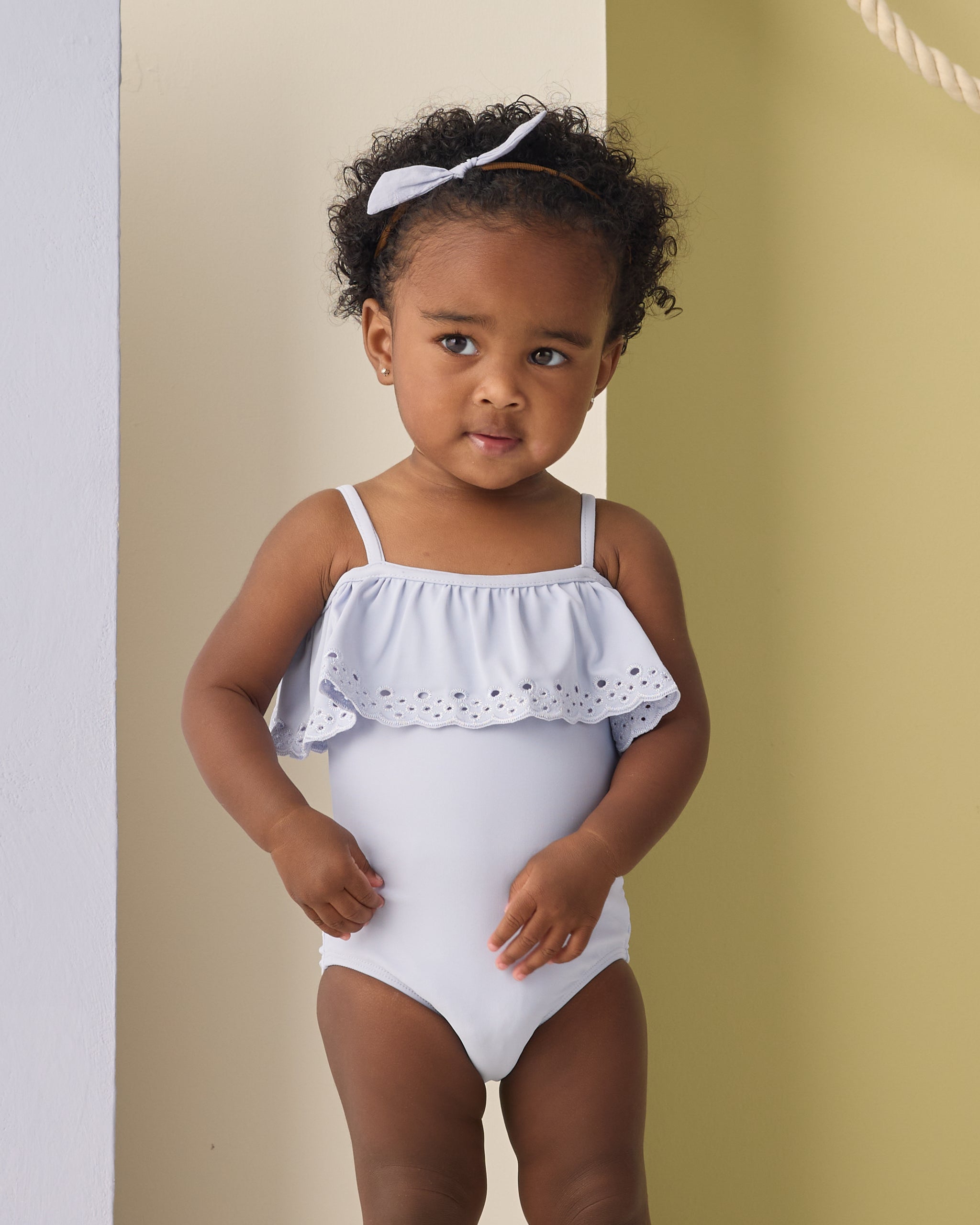 Off-The-Shoulder One-Piece Periwinkle - Rylee + Cru | Kids Clothes | Trendy Baby Clothes | Modern Infant Outfits |