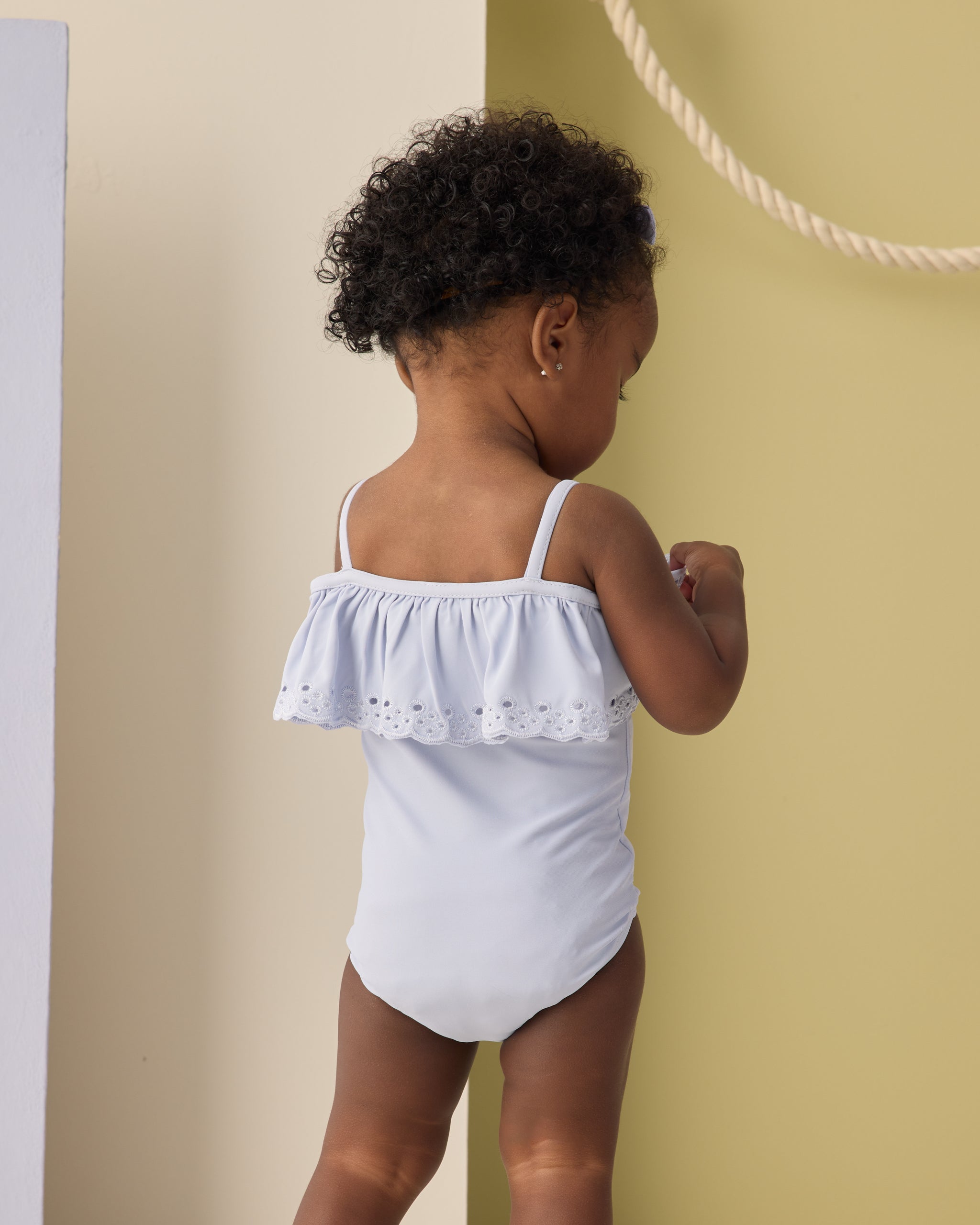 Off-The-Shoulder One-Piece Periwinkle - Rylee + Cru | Kids Clothes | Trendy Baby Clothes | Modern Infant Outfits |