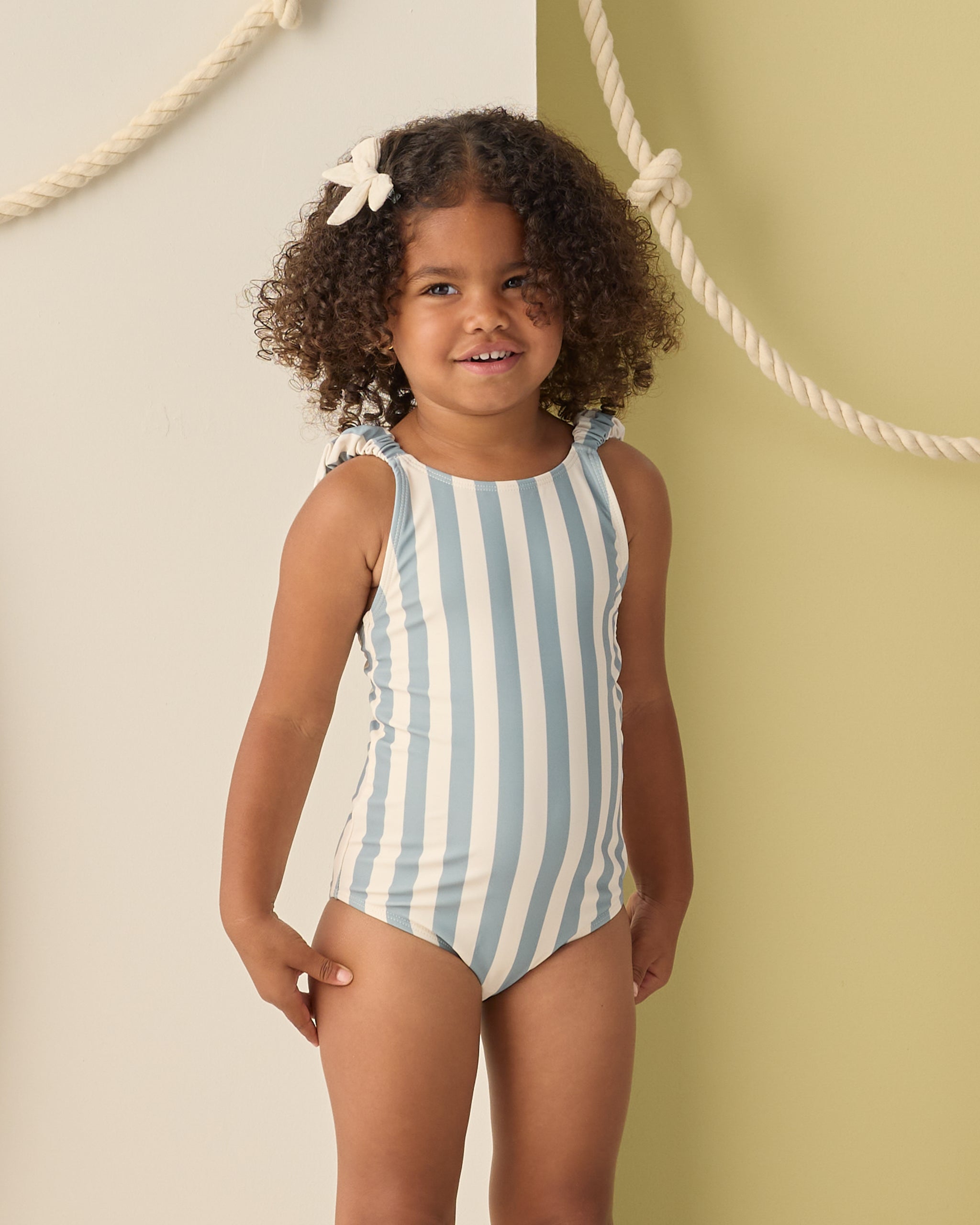 Scrunch One-Piece Green Stripe - Rylee + Cru | Kids Clothes | Trendy Baby Clothes | Modern Infant Outfits |