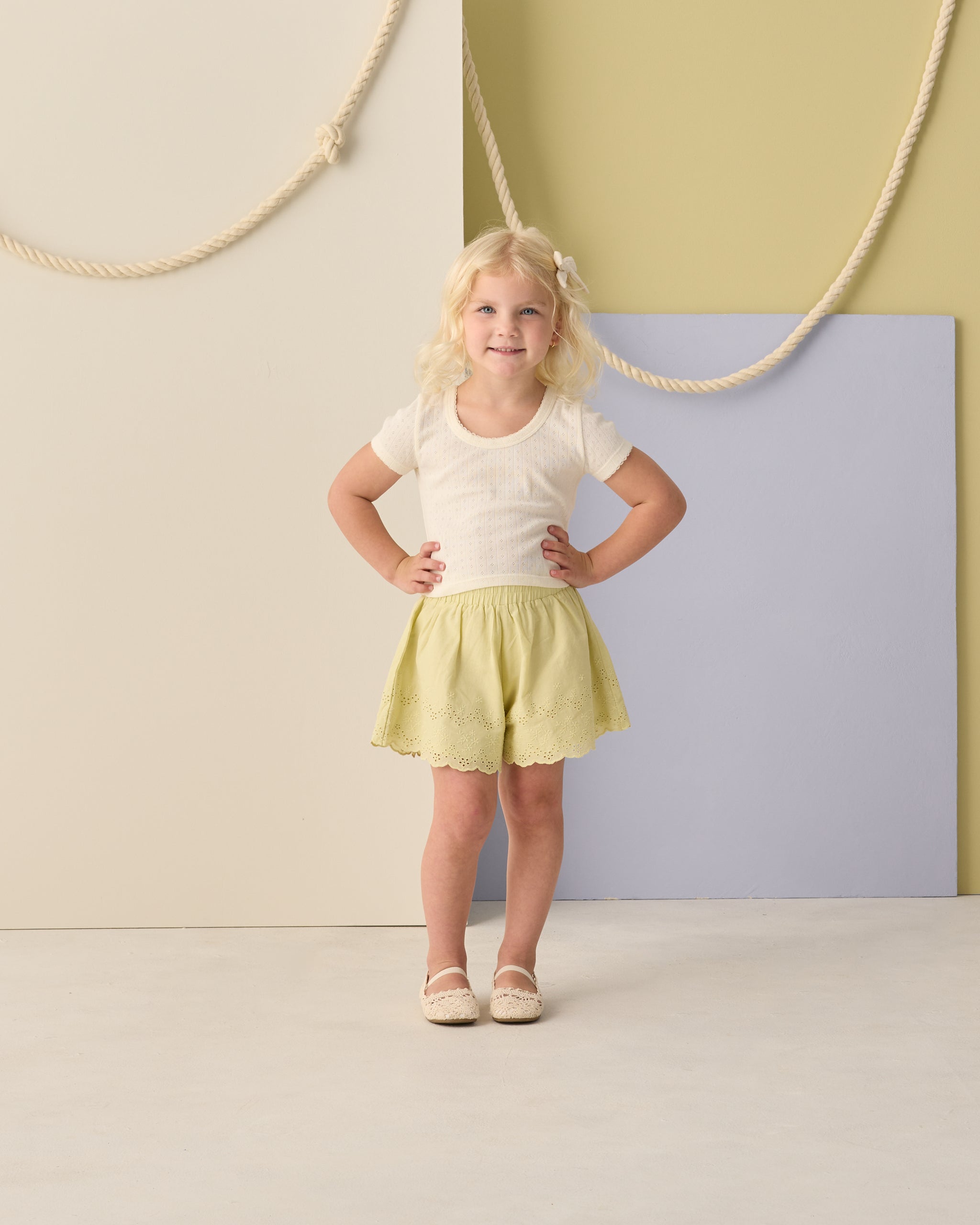 Pointelle Tee Ivory - Rylee + Cru | Kids Clothes | Trendy Baby Clothes | Modern Infant Outfits |