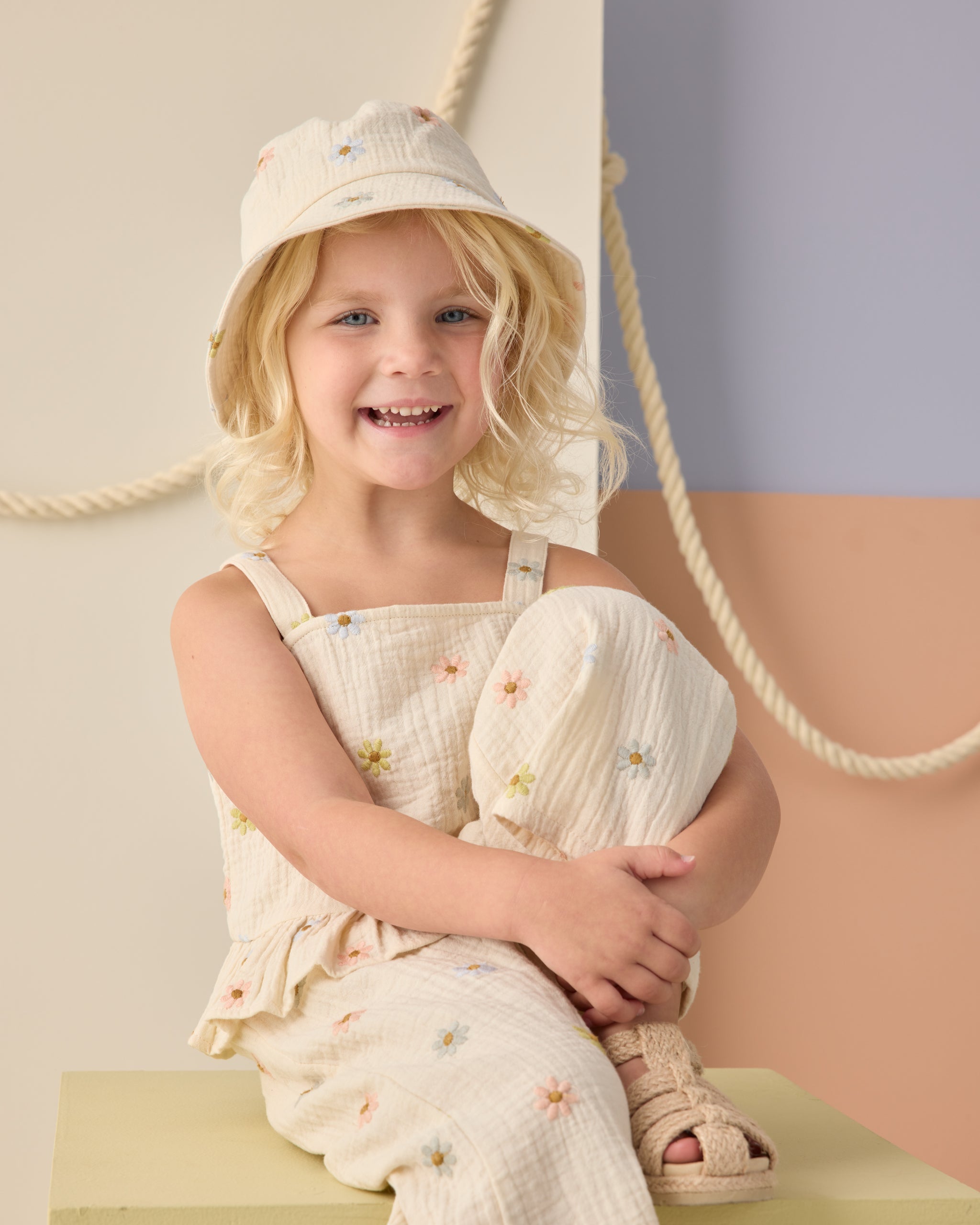 Kayli Set Embroidered Daisies - Rylee + Cru | Kids Clothes | Trendy Baby Clothes | Modern Infant Outfits |