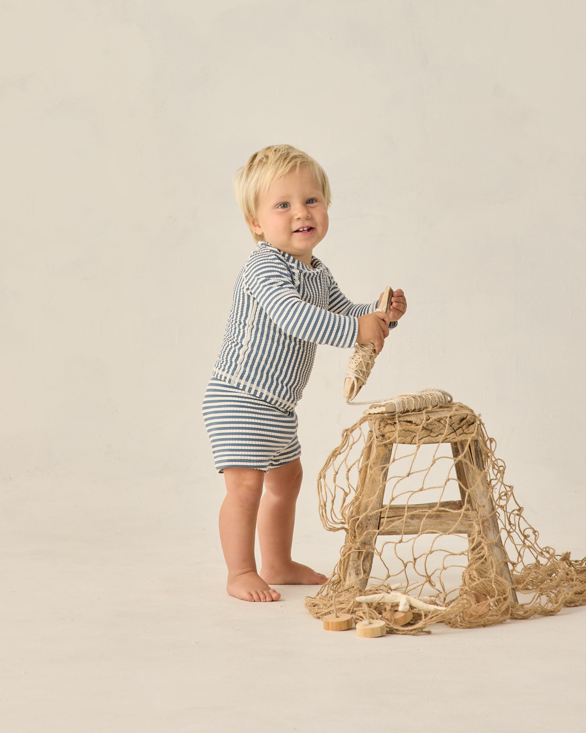 Boys Rashguard Set Navy Stripe - Rylee + Cru | Kids Clothes | Trendy Baby Clothes | Modern Infant Outfits |