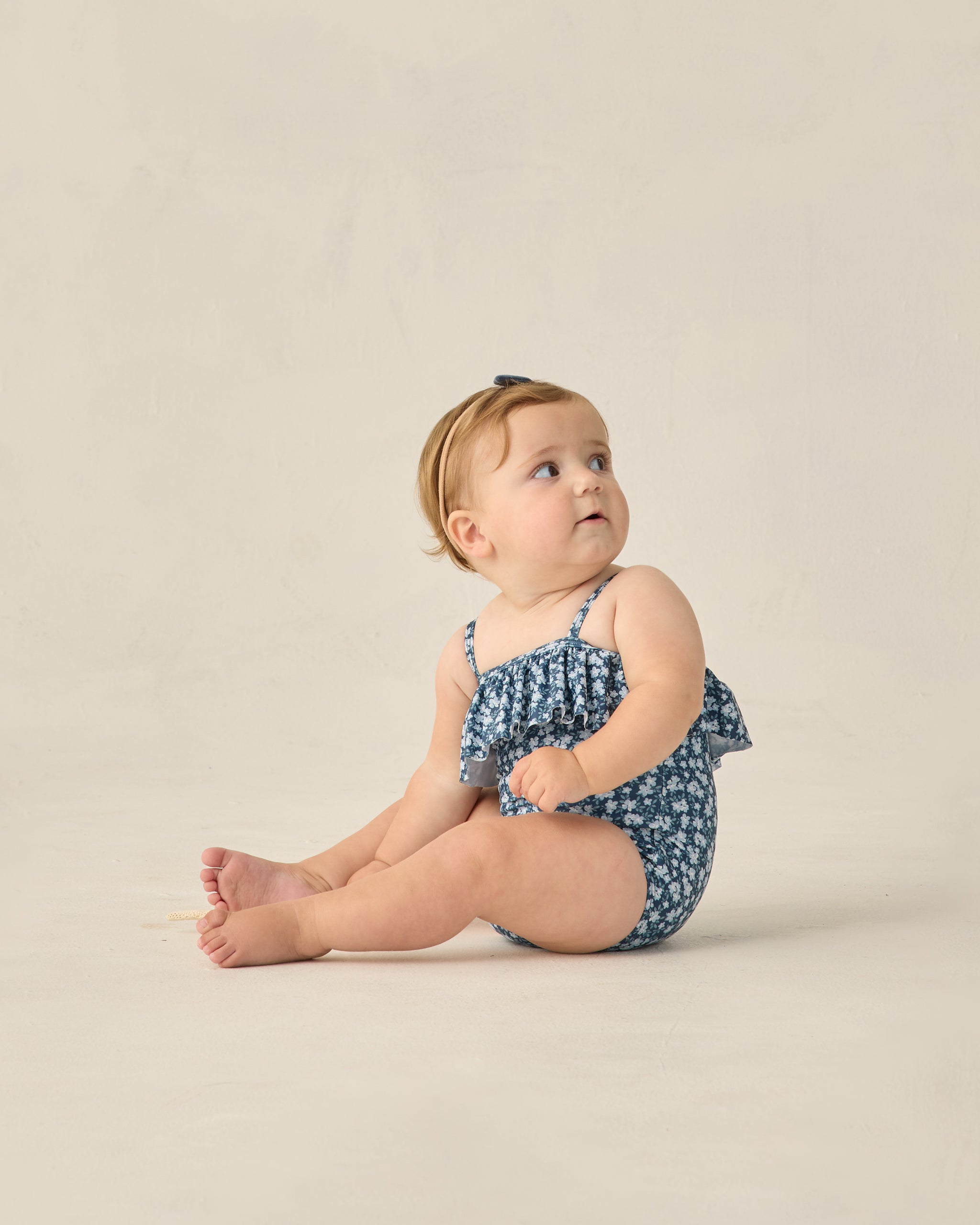 Ruffle One-Piece Navy Floral - Rylee + Cru | Kids Clothes | Trendy Baby Clothes | Modern Infant Outfits |