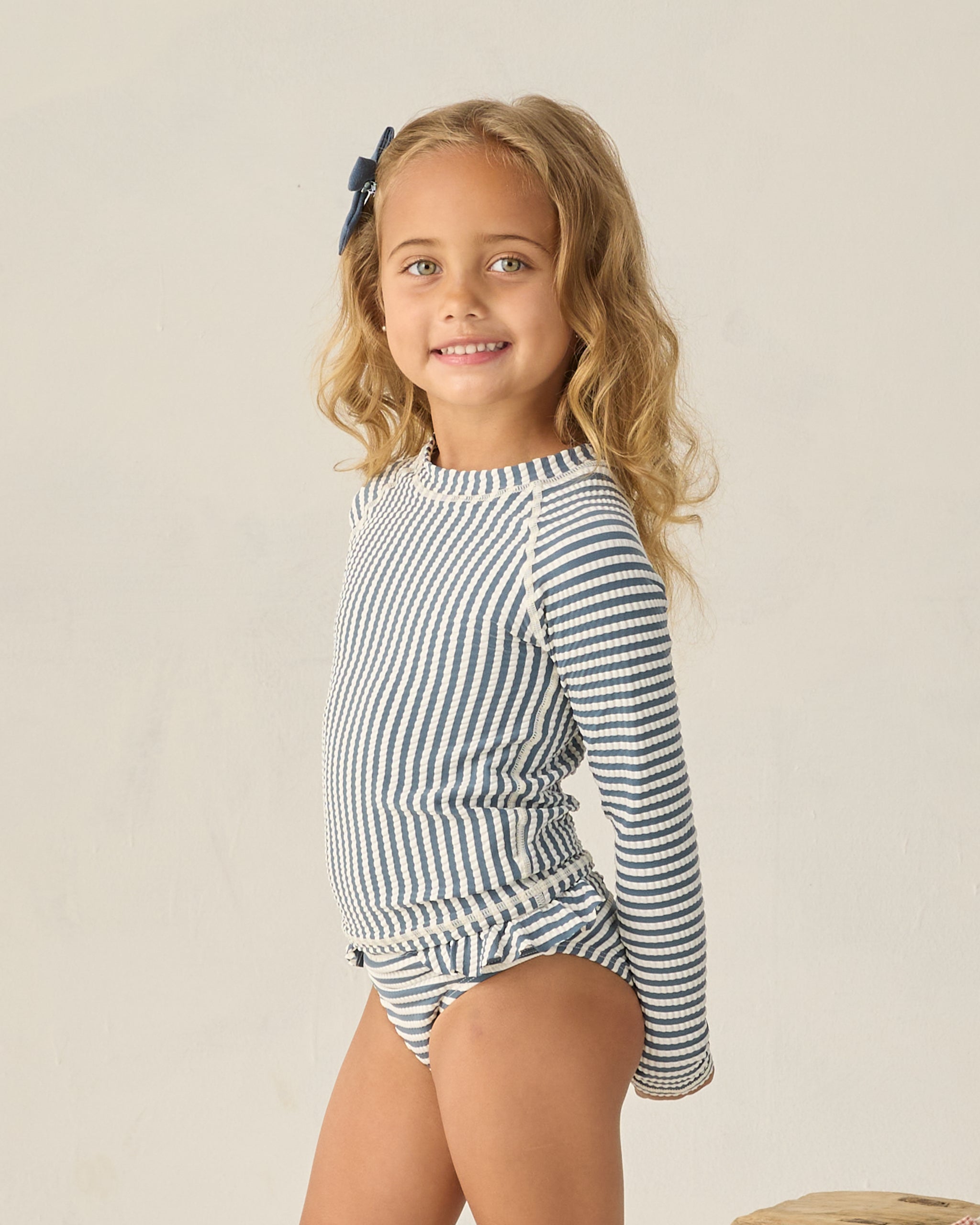 Maryn Rashguard Set Navy Stripe - Rylee + Cru | Kids Clothes | Trendy Baby Clothes | Modern Infant Outfits |