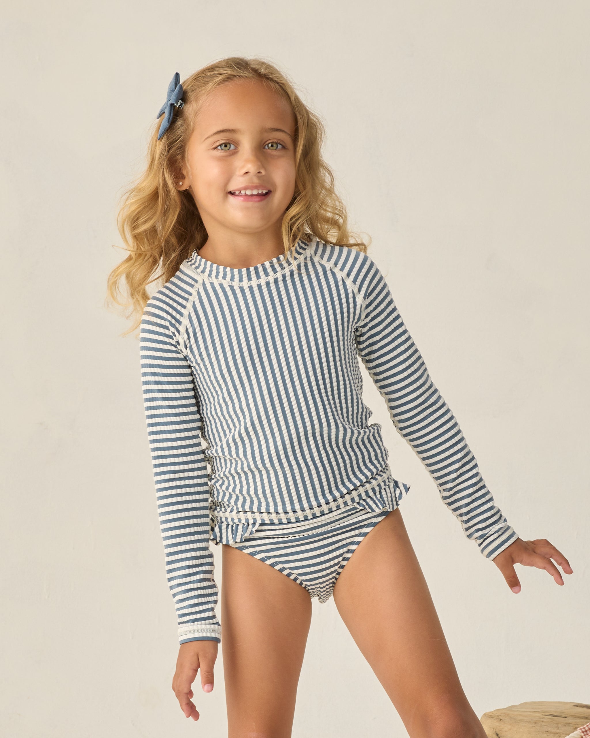 Maryn Rashguard Set Navy Stripe - Rylee + Cru | Kids Clothes | Trendy Baby Clothes | Modern Infant Outfits |