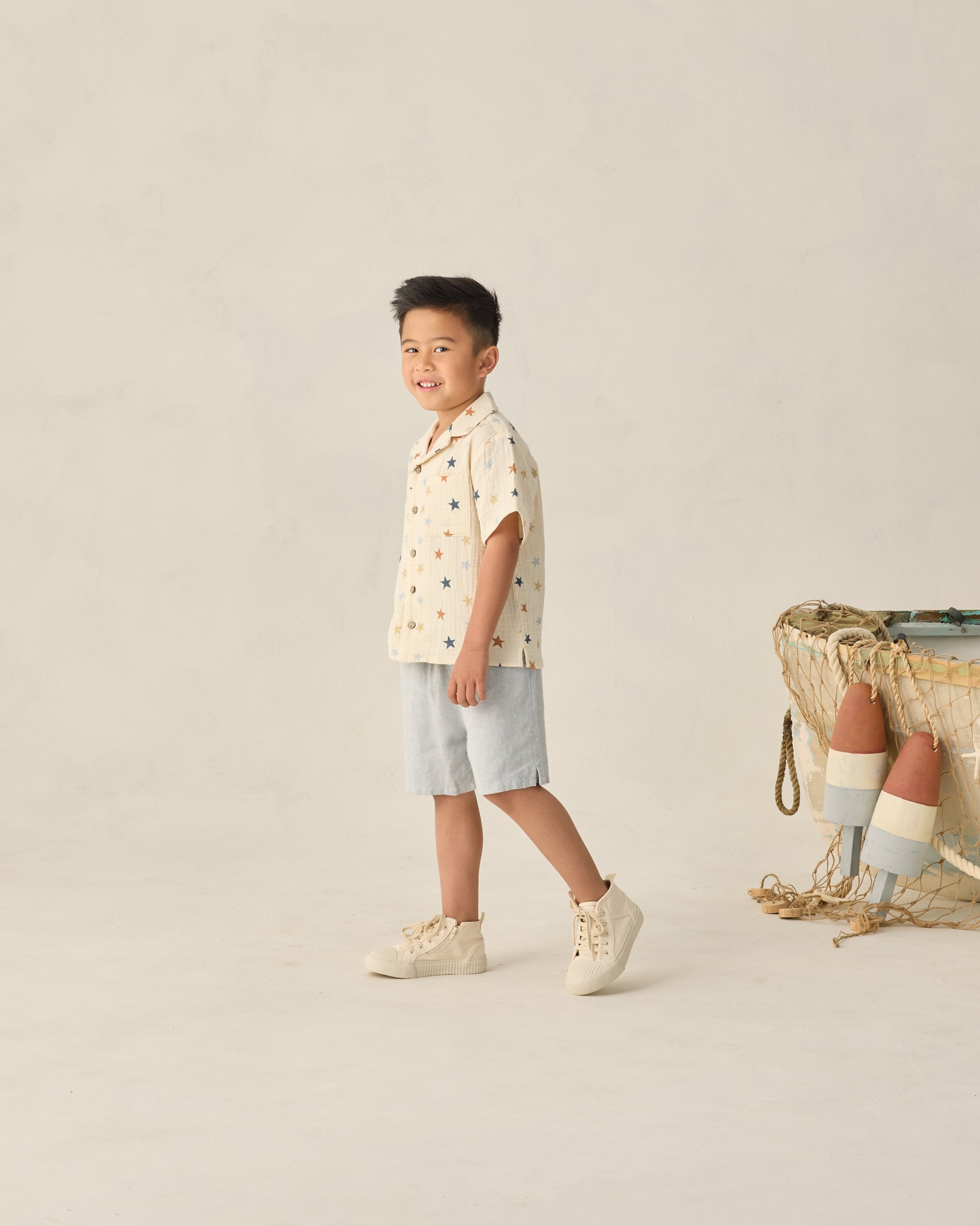 Lapel Collar Shirt Stars - Rylee + Cru | Kids Clothes | Trendy Baby Clothes | Modern Infant Outfits |