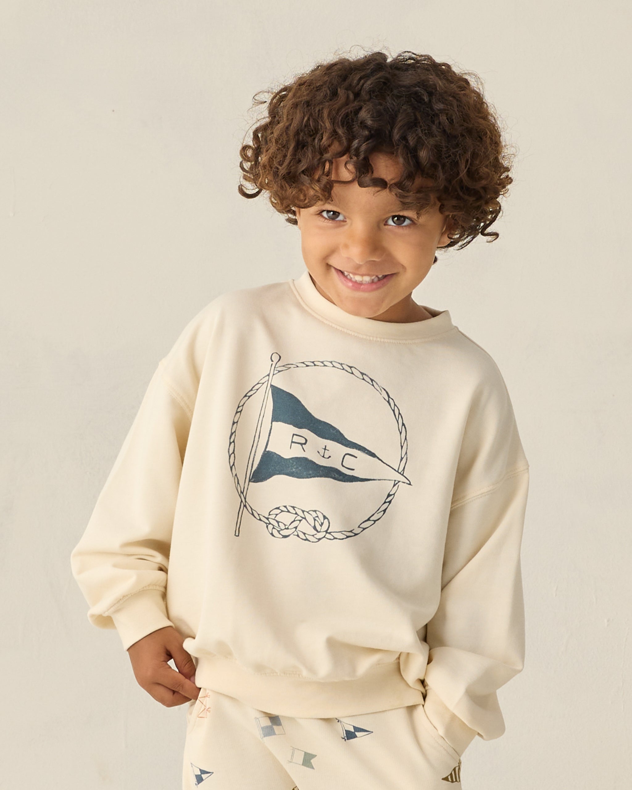 Sweatshirt Nautical Flag - Rylee + Cru | Kids Clothes | Trendy Baby Clothes | Modern Infant Outfits |