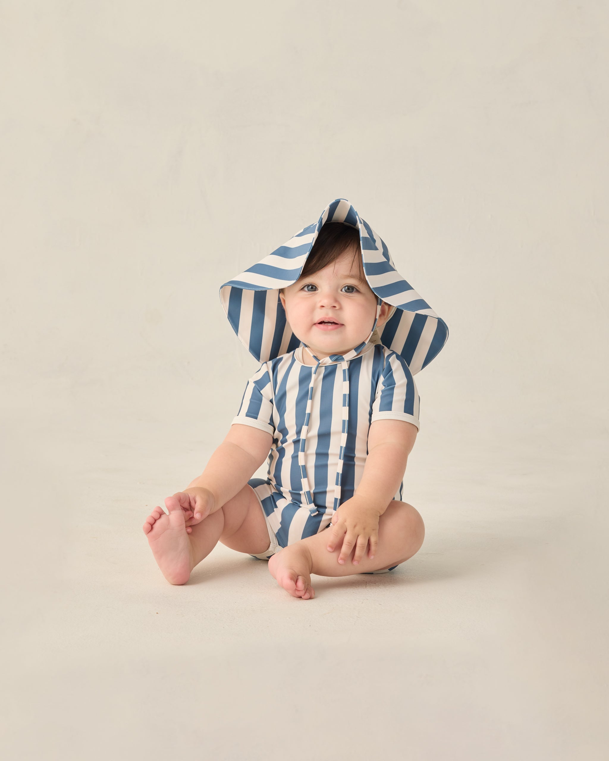 Shorty One-Piece Navy Stripe - Rylee + Cru | Kids Clothes | Trendy Baby Clothes | Modern Infant Outfits |