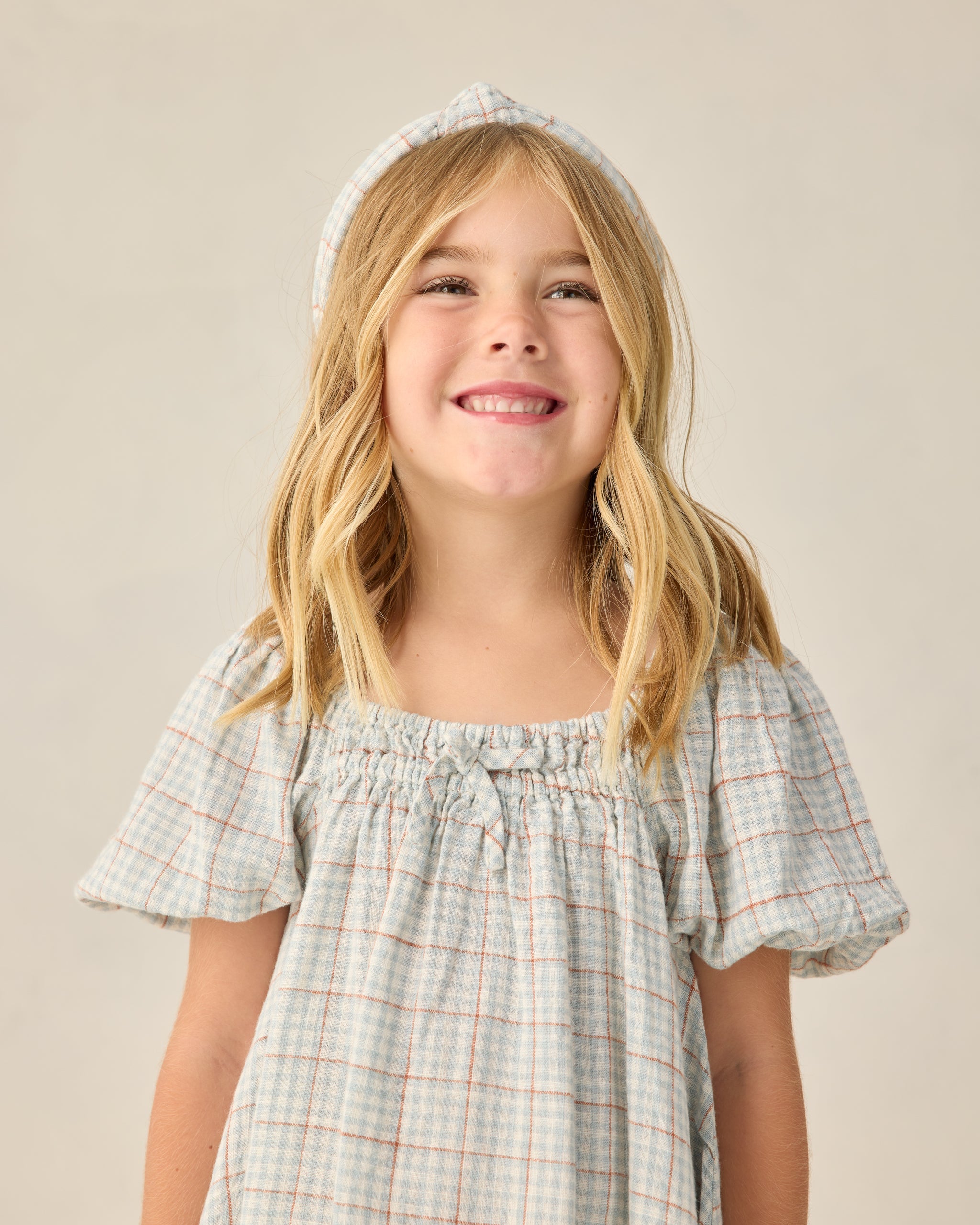 Knotted Headband Light Blue Plaid - Rylee + Cru | Kids Clothes | Trendy Baby Clothes | Modern Infant Outfits |