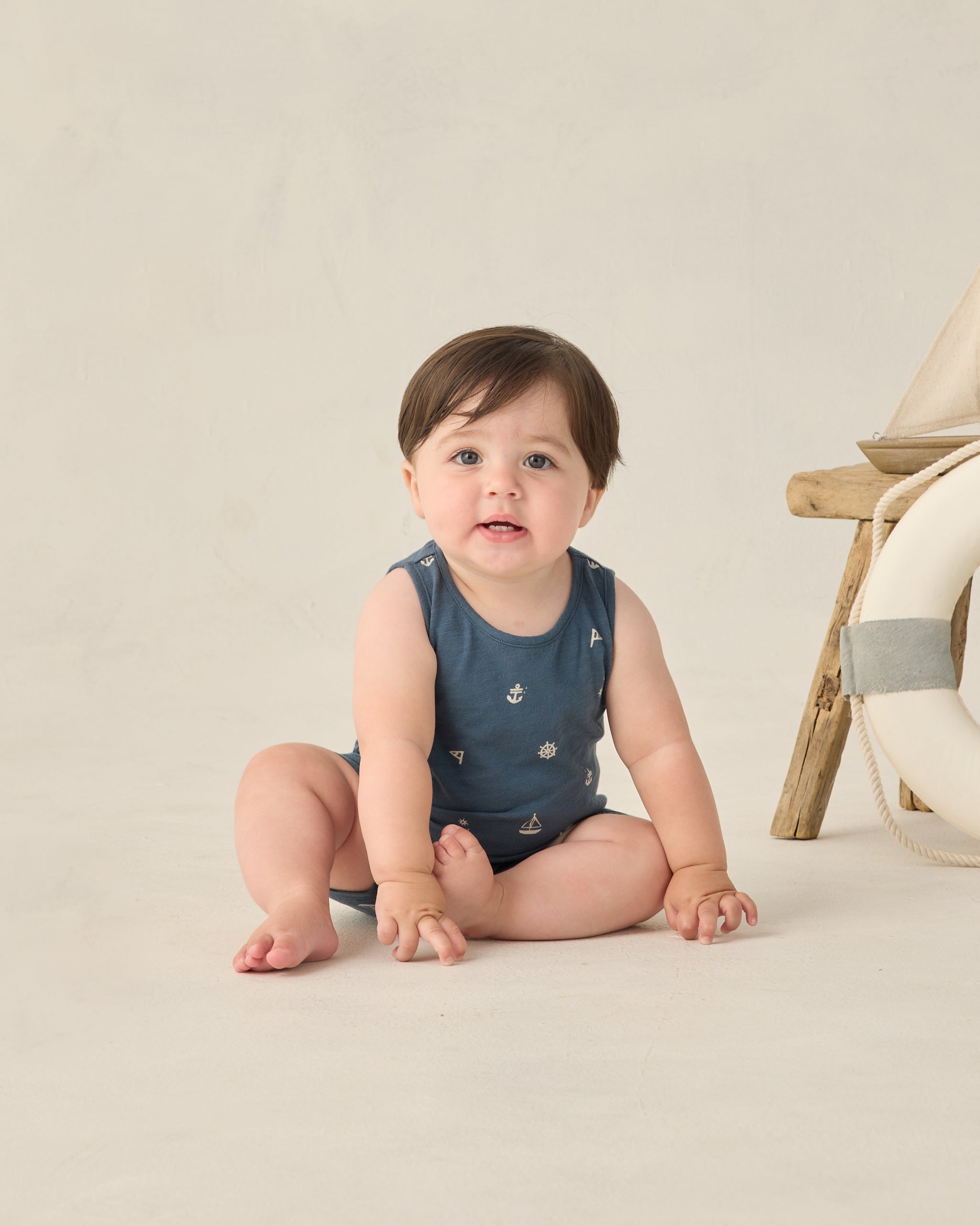 Sleeveless One-Piece Maritime - Rylee + Cru | Kids Clothes | Trendy Baby Clothes | Modern Infant Outfits |