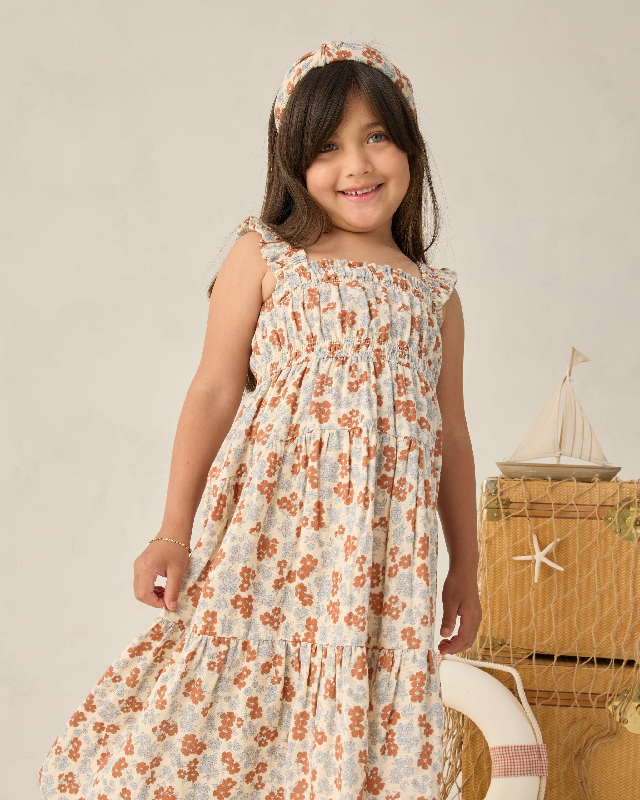 Josie Dress Americana Floral - Rylee + Cru | Kids Clothes | Trendy Baby Clothes | Modern Infant Outfits |