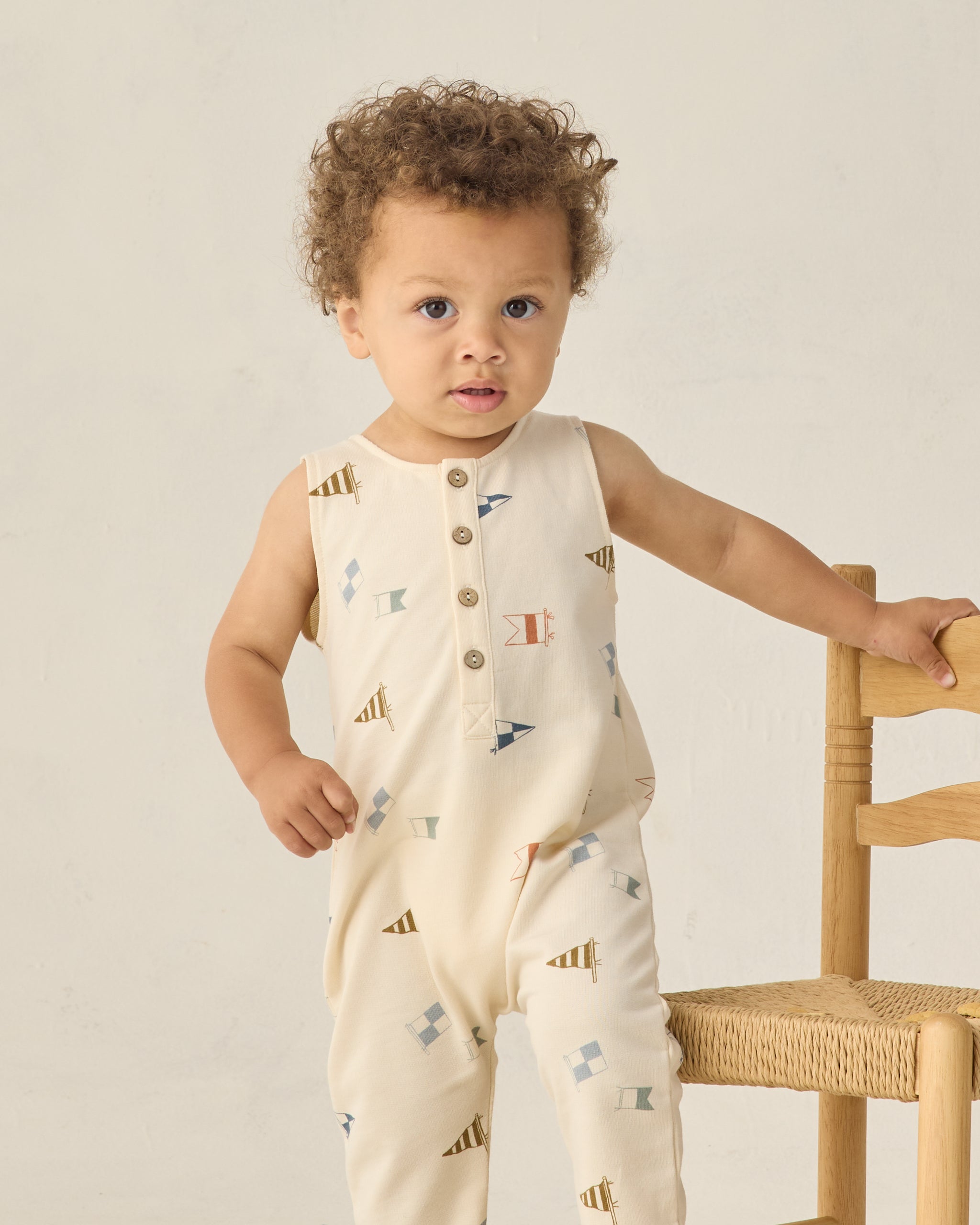 Terry Jumpsuit Flags - Rylee + Cru | Kids Clothes | Trendy Baby Clothes | Modern Infant Outfits |