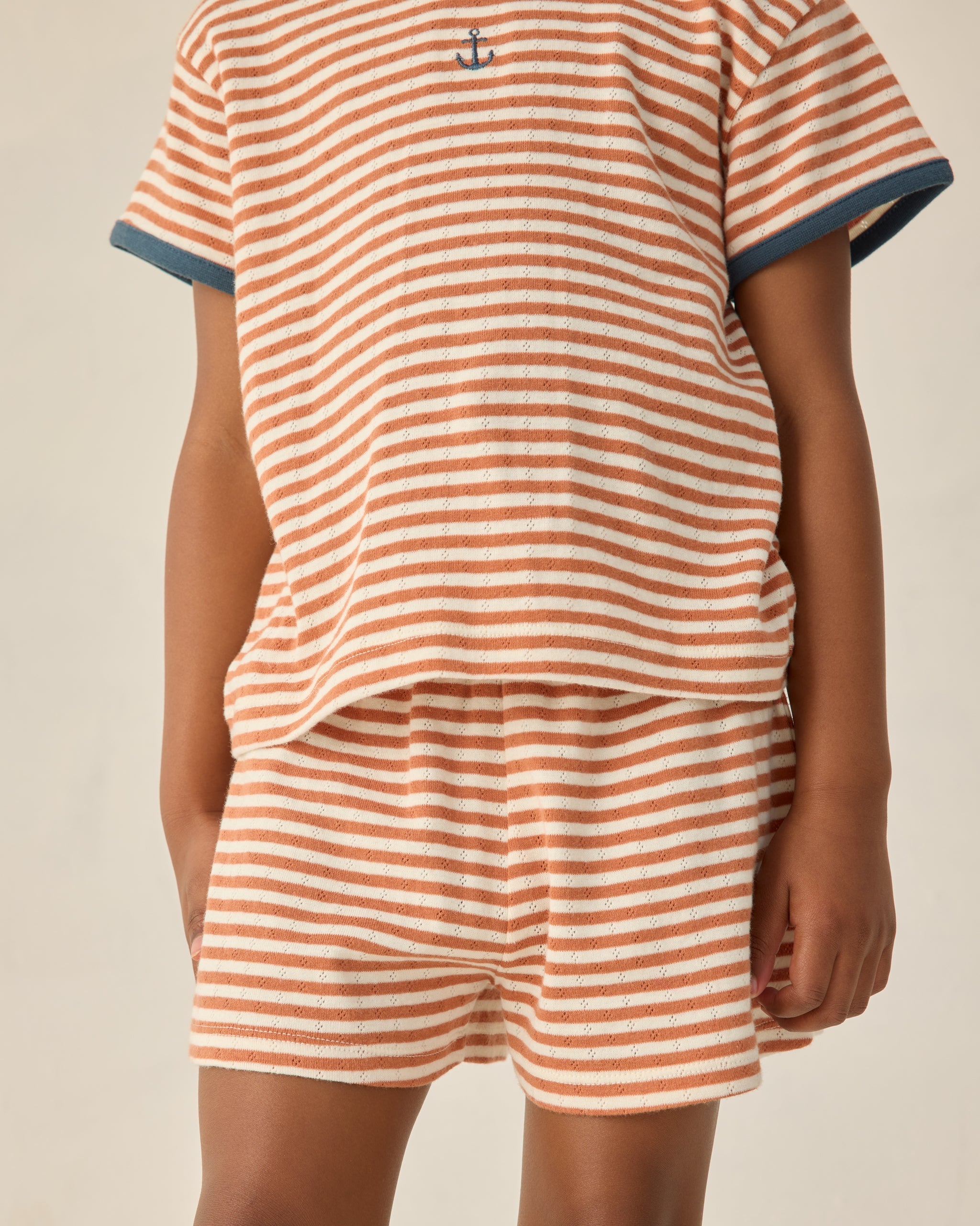 Pointelle Shorts Poppy Stripe - Rylee + Cru | Kids Clothes | Trendy Baby Clothes | Modern Infant Outfits |