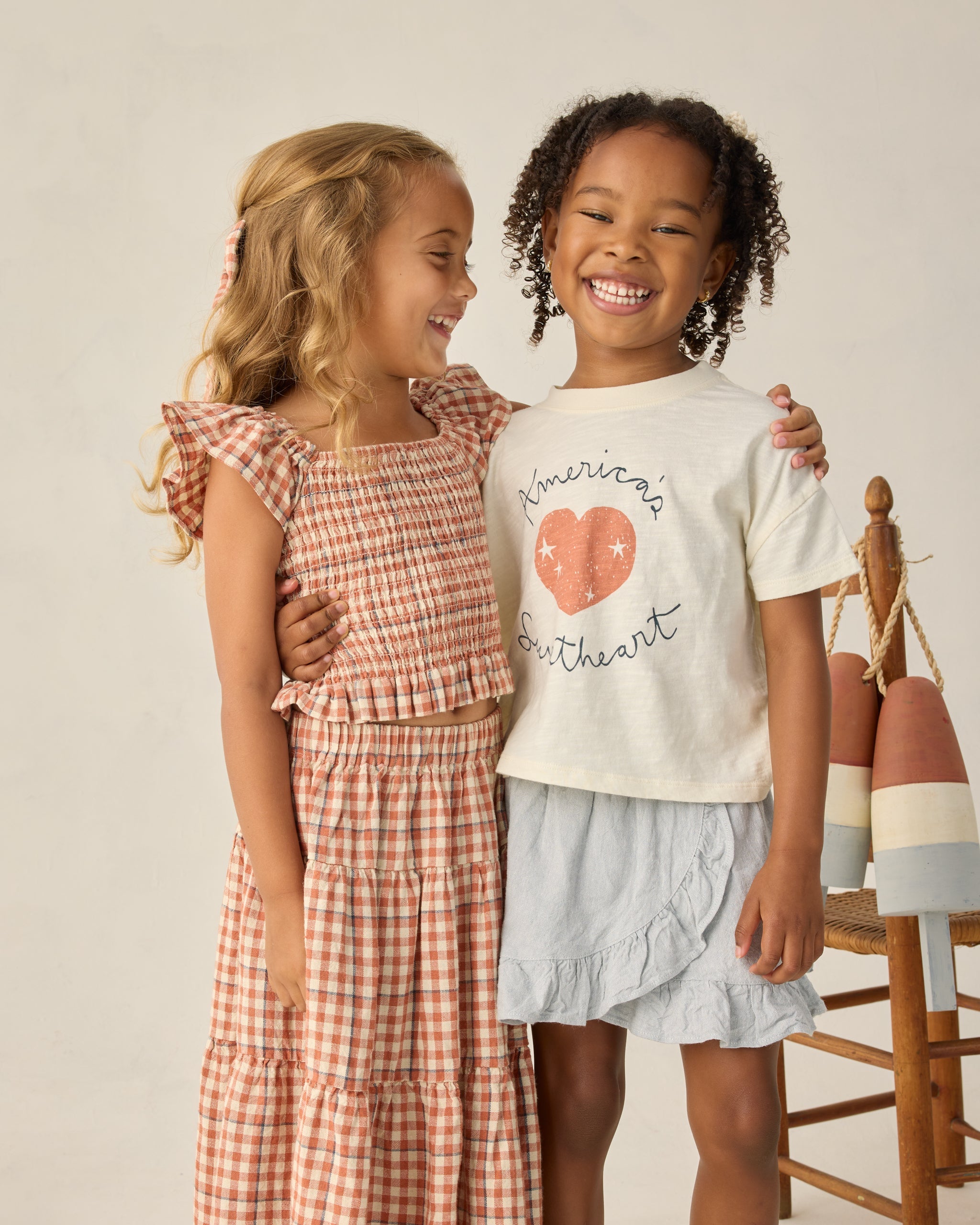 Wrap Ruffle Skirt Heathered Light Blue - Rylee + Cru | Kids Clothes | Trendy Baby Clothes | Modern Infant Outfits |