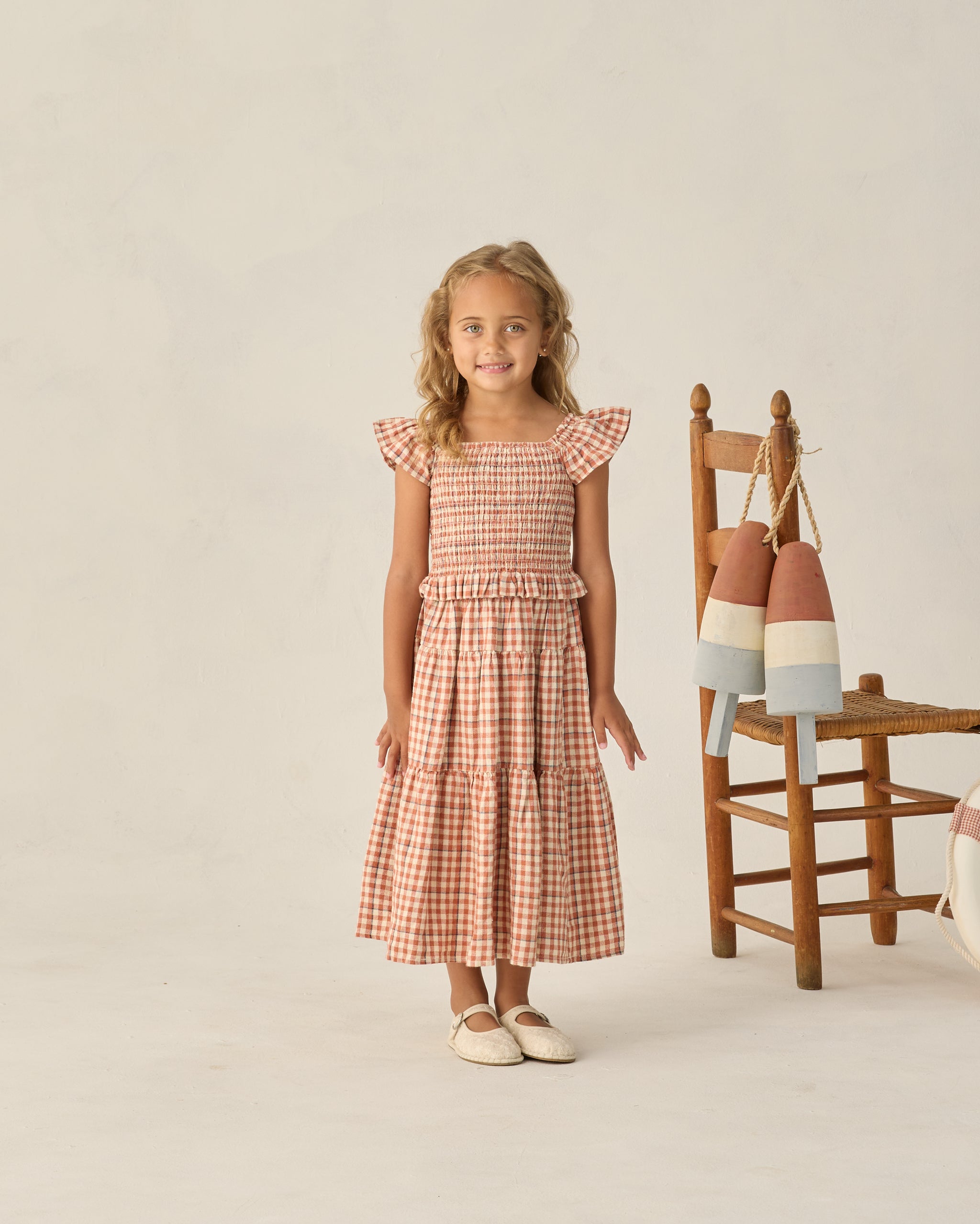 Tiered Midi Skirt Poppy Gingham - Rylee + Cru | Kids Clothes | Trendy Baby Clothes | Modern Infant Outfits |