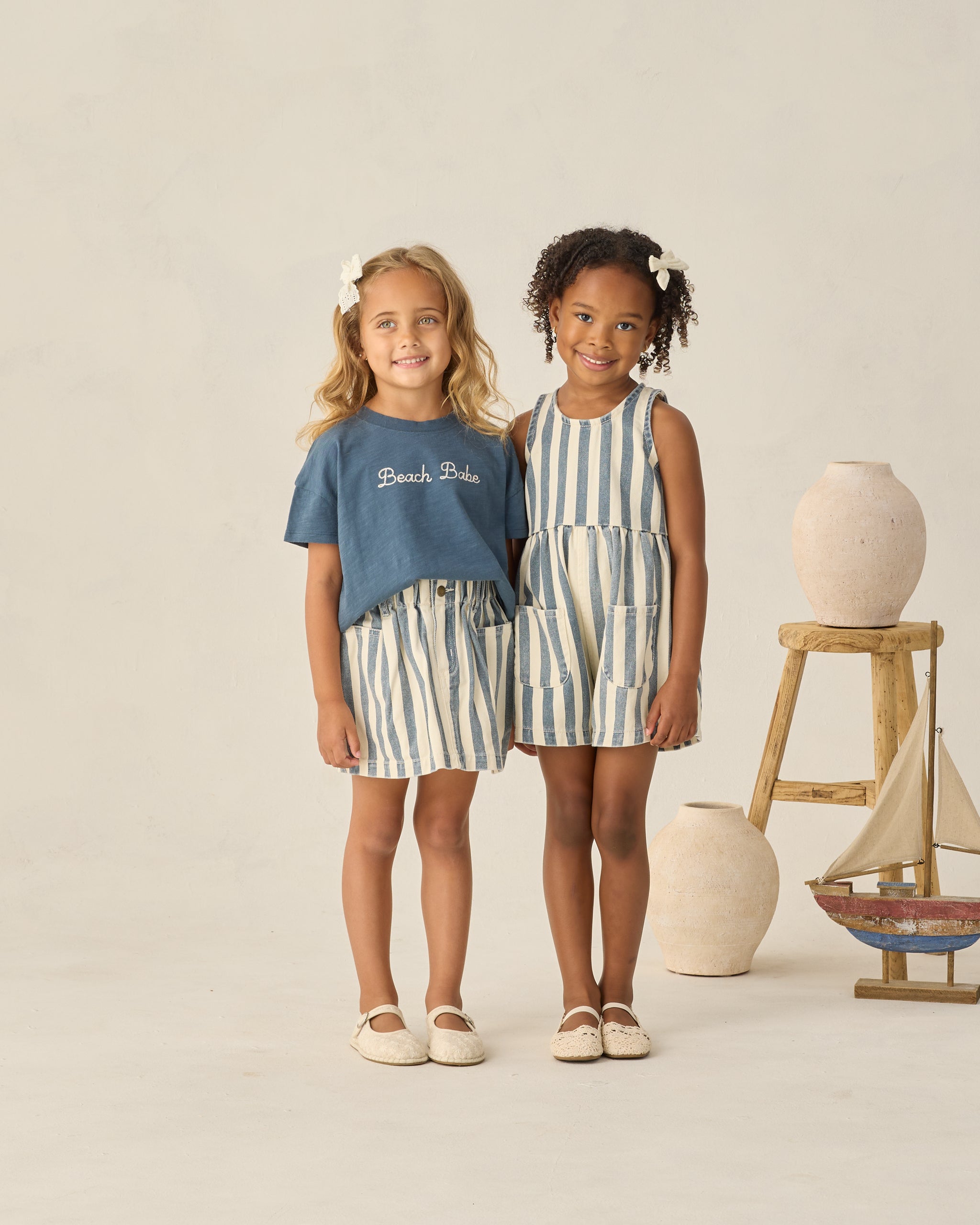 Dani Romper Navy Stripe - Rylee + Cru | Kids Clothes | Trendy Baby Clothes | Modern Infant Outfits |