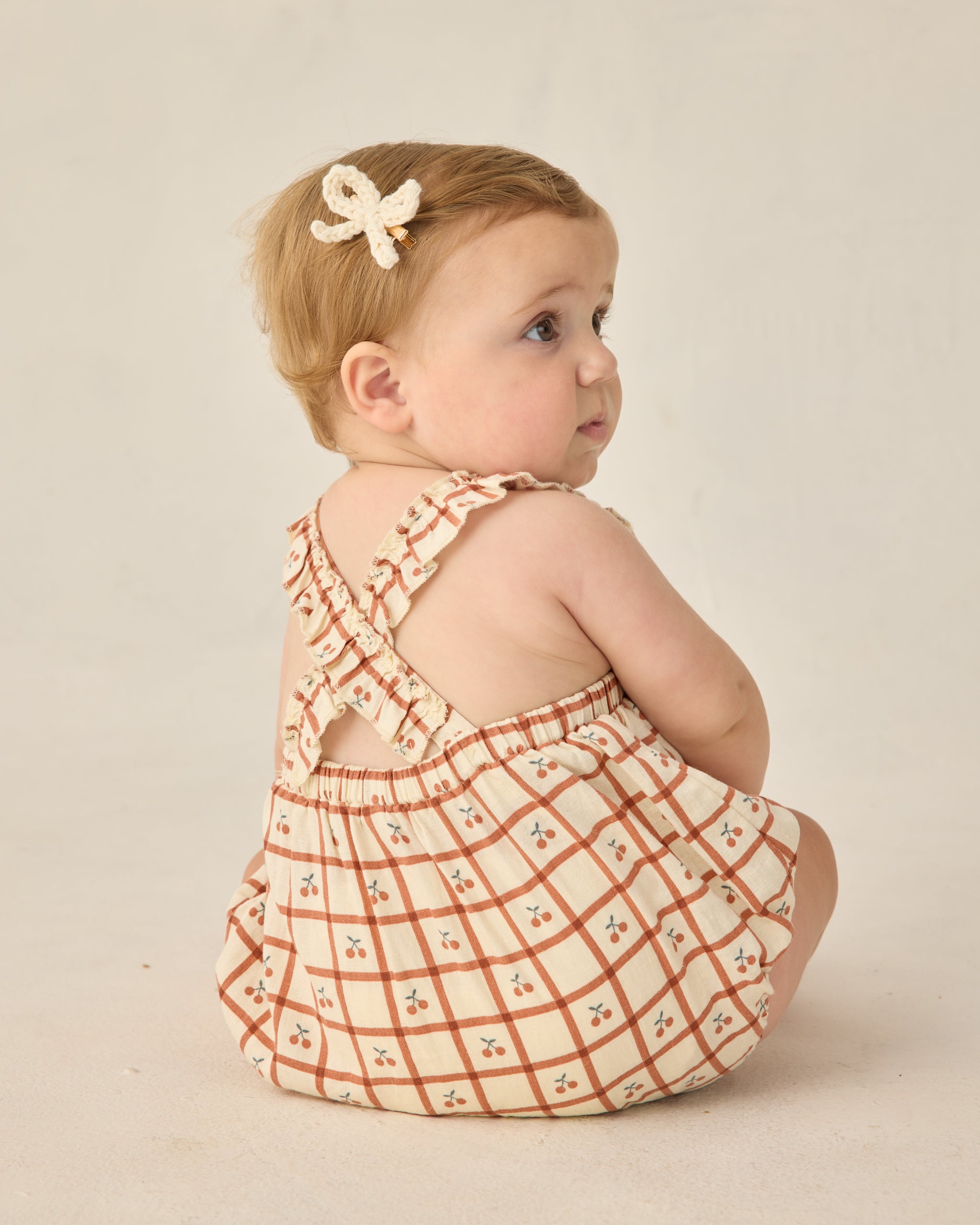 Chiara Romper Cherry Check - Rylee + Cru | Kids Clothes | Trendy Baby Clothes | Modern Infant Outfits |