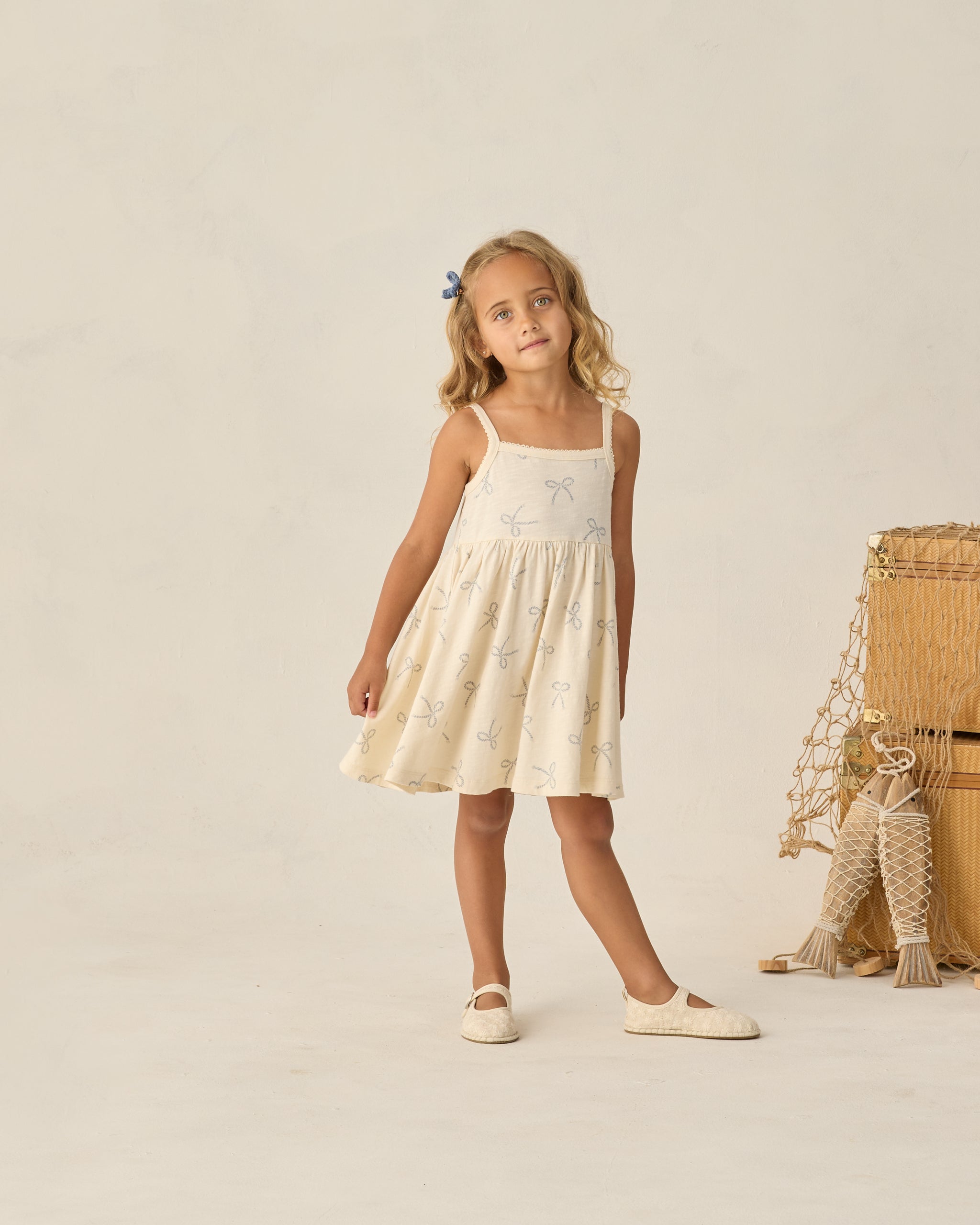 Lea Dress Sailor Bows - Rylee + Cru | Kids Clothes | Trendy Baby Clothes | Modern Infant Outfits |