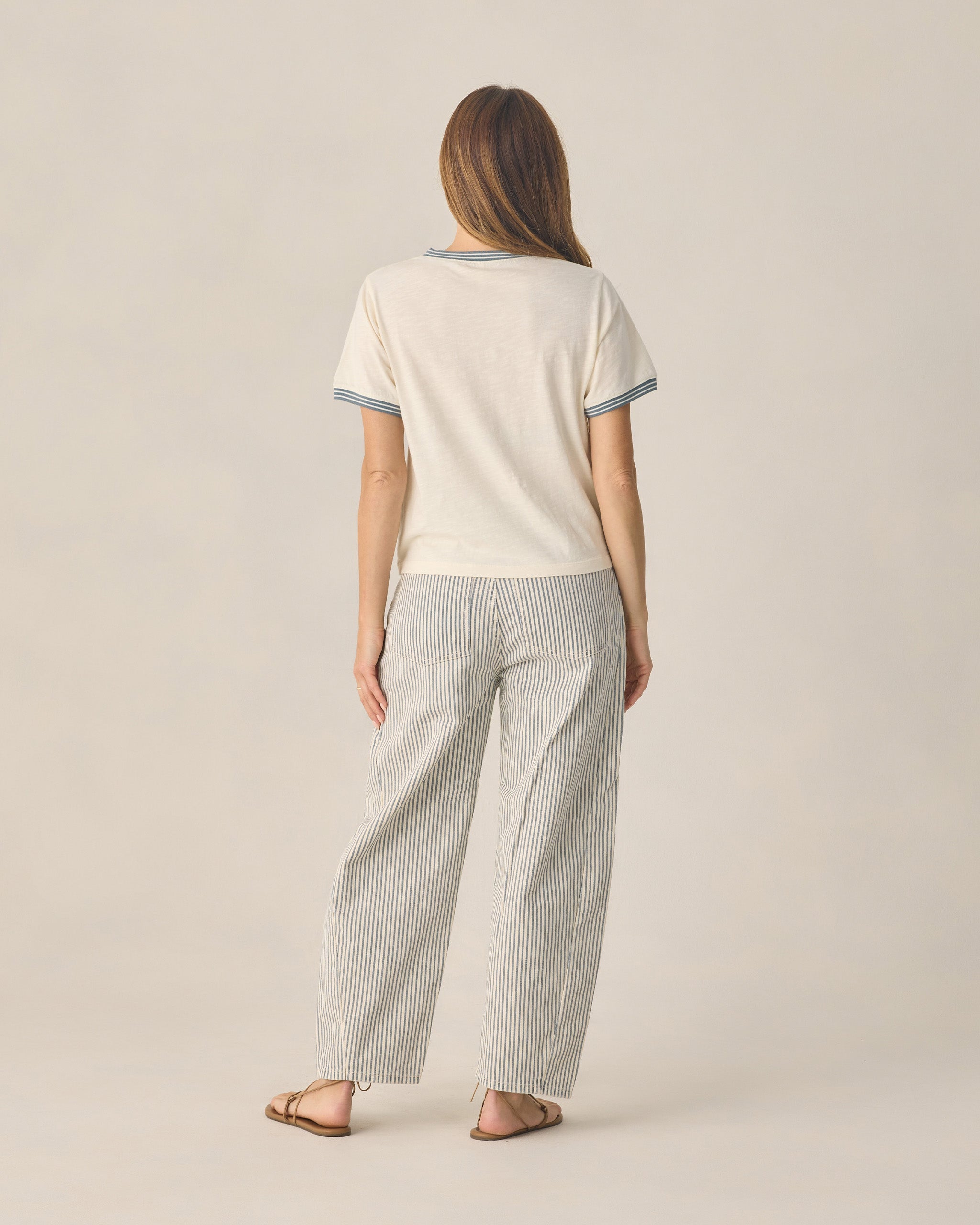 T-shirt à rayures pour femmes avec nœud papillon ancre