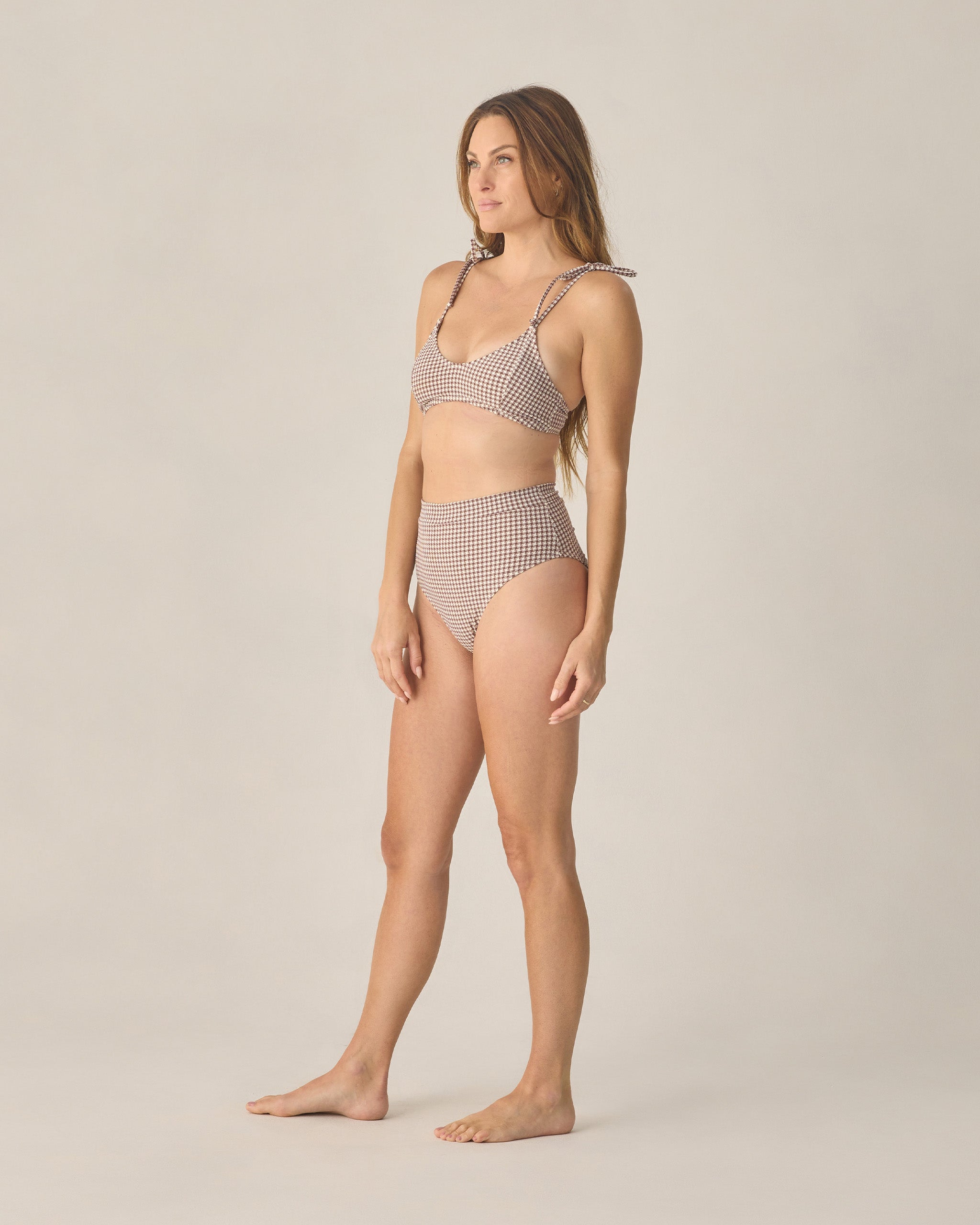 Women's Alba Bikini Top Chocolate Houndstooth