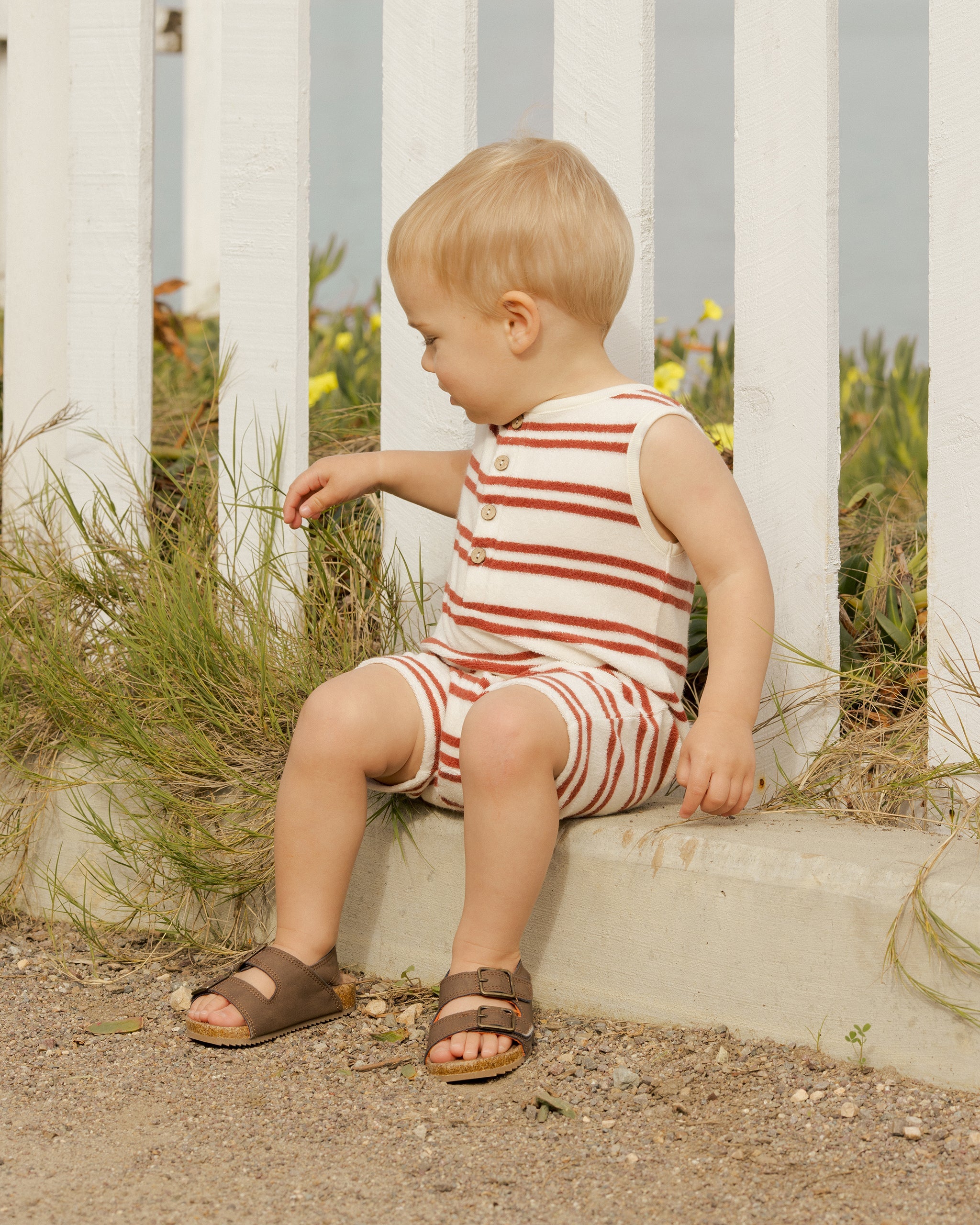 Davis Romper || Red Stripe - Rylee + Cru | Kids Clothes | Trendy Baby Clothes | Modern Infant Outfits |