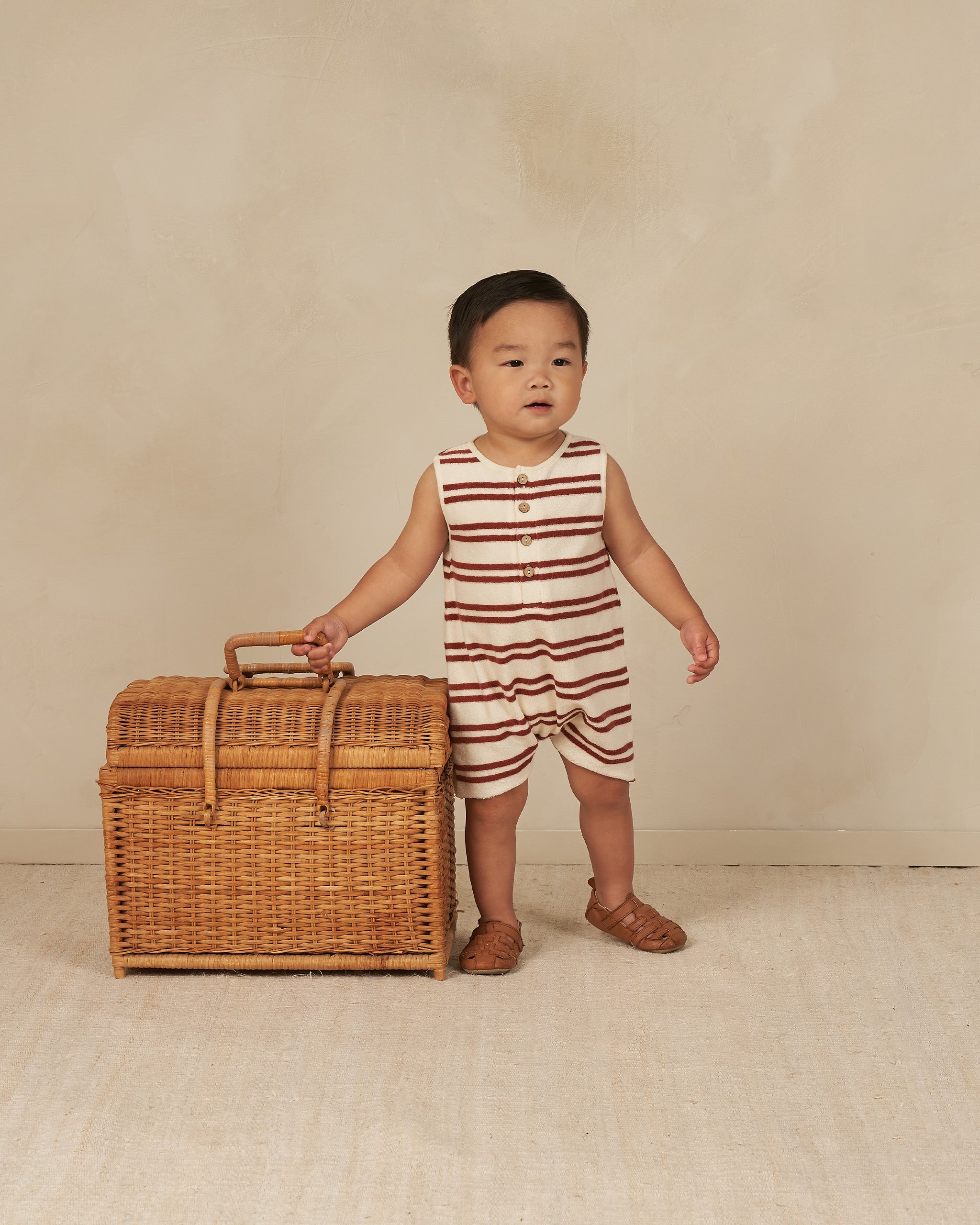 Davis Romper || Red Stripe
