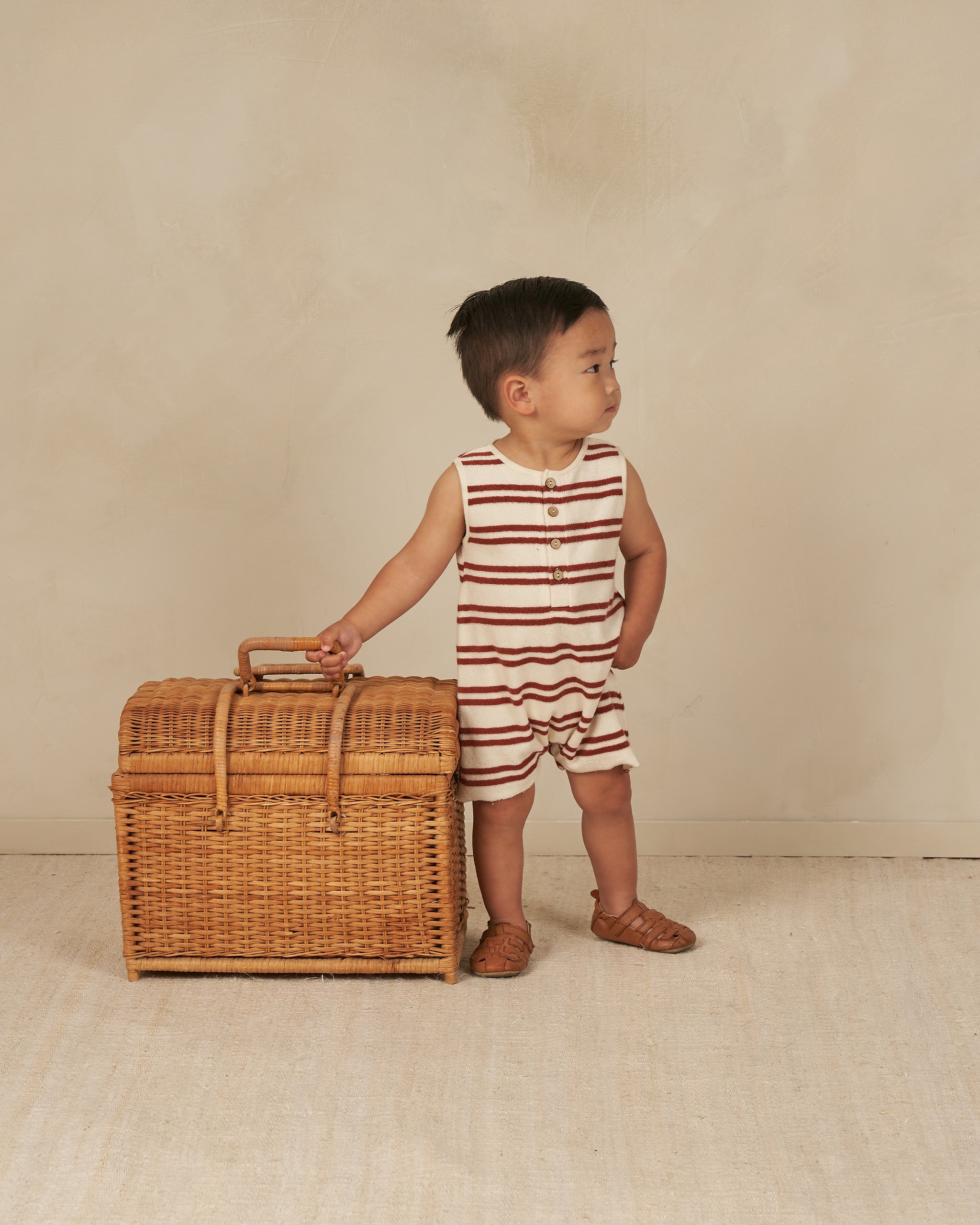 Davis Romper || Red Stripe