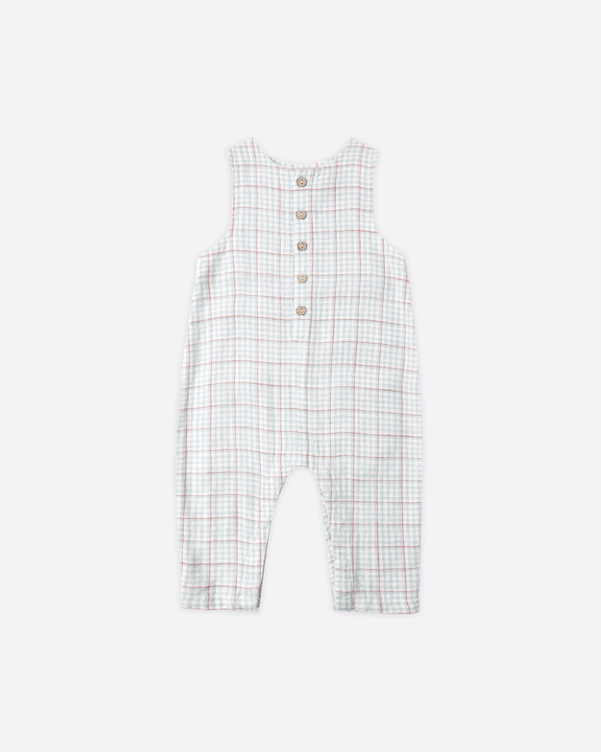 Button Jumpsuit Light Blue Plaid - Rylee + Cru | Kids Clothes | Trendy Baby Clothes | Modern Infant Outfits |