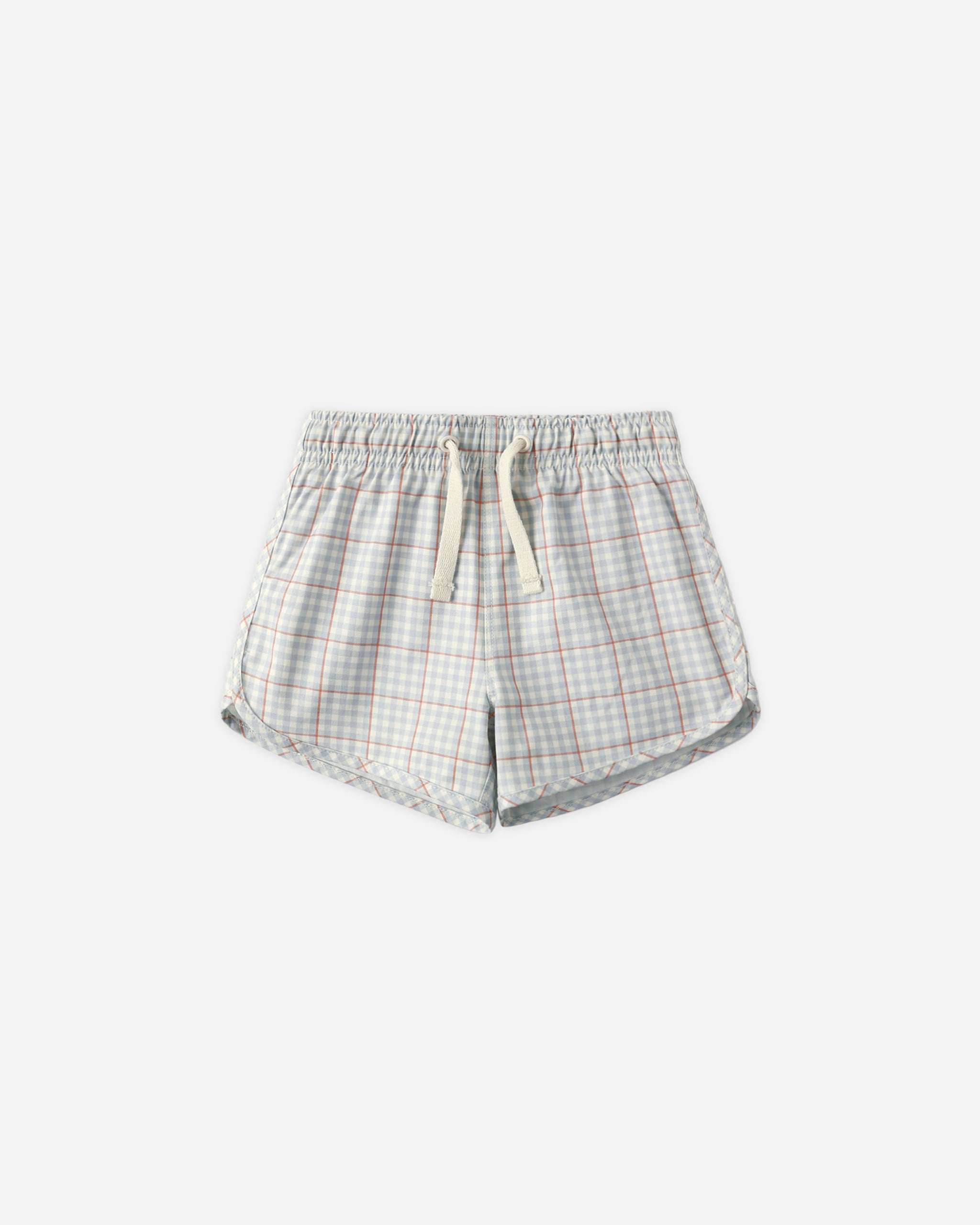 Swim Trunk Light Blue Plaid - Rylee + Cru | Kids Clothes | Trendy Baby Clothes | Modern Infant Outfits |
