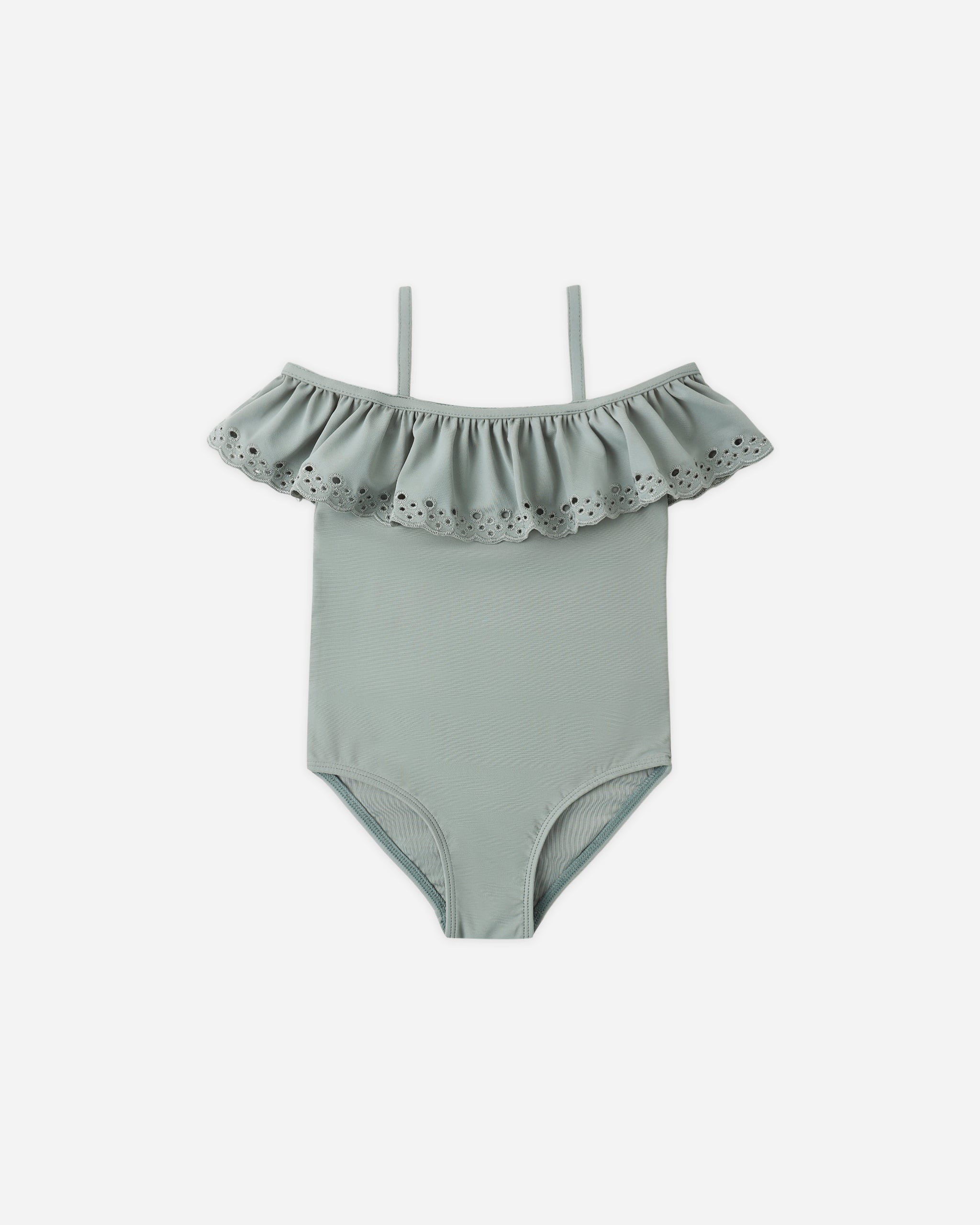 Off-The-Shoulder One-Piece Sea Green - Rylee + Cru | Kids Clothes | Trendy Baby Clothes | Modern Infant Outfits |