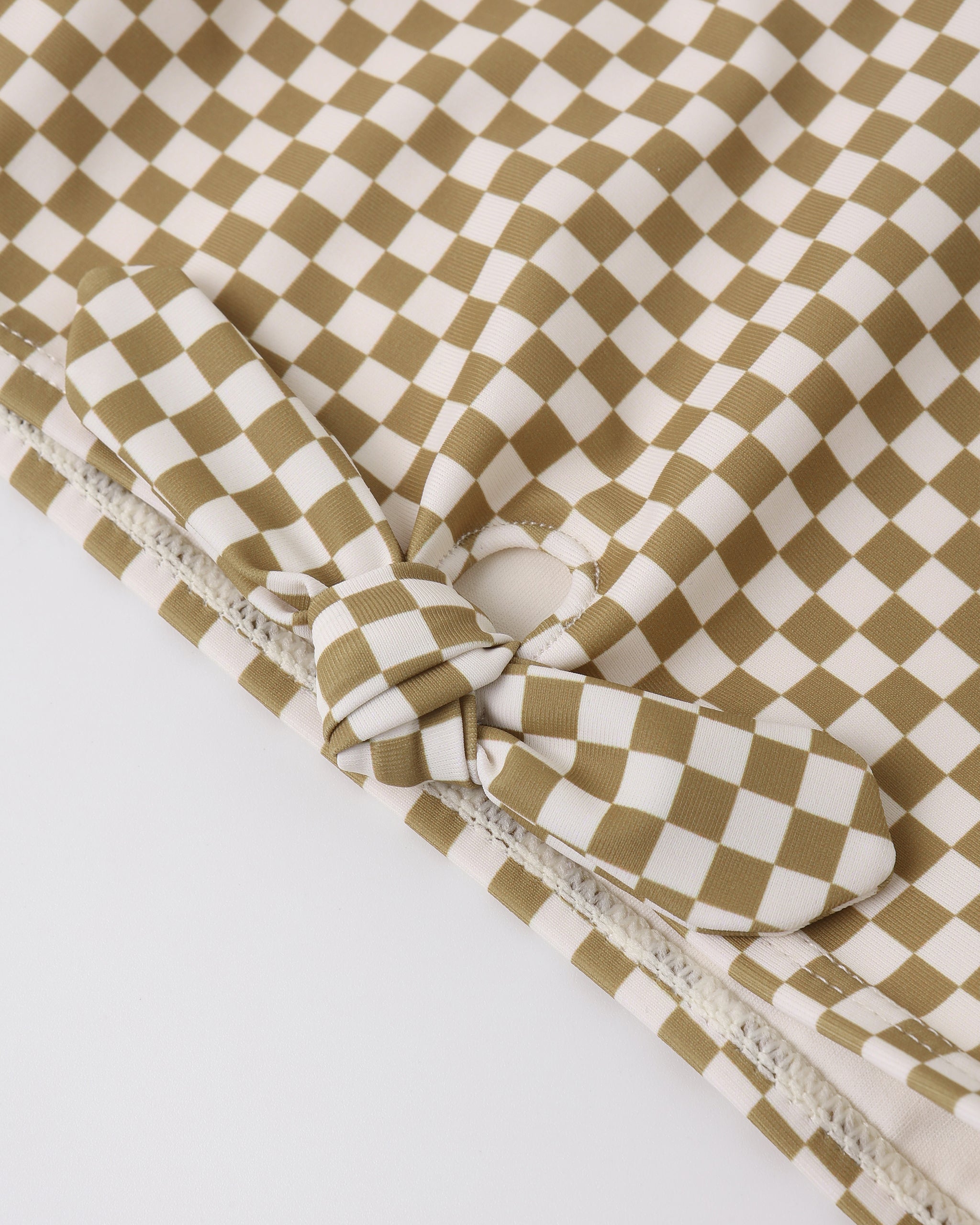 Knotted Bikini Ocre Check - Rylee + Cru | Kids Clothes | Trendy Baby Clothes | Modern Infant Outfits |