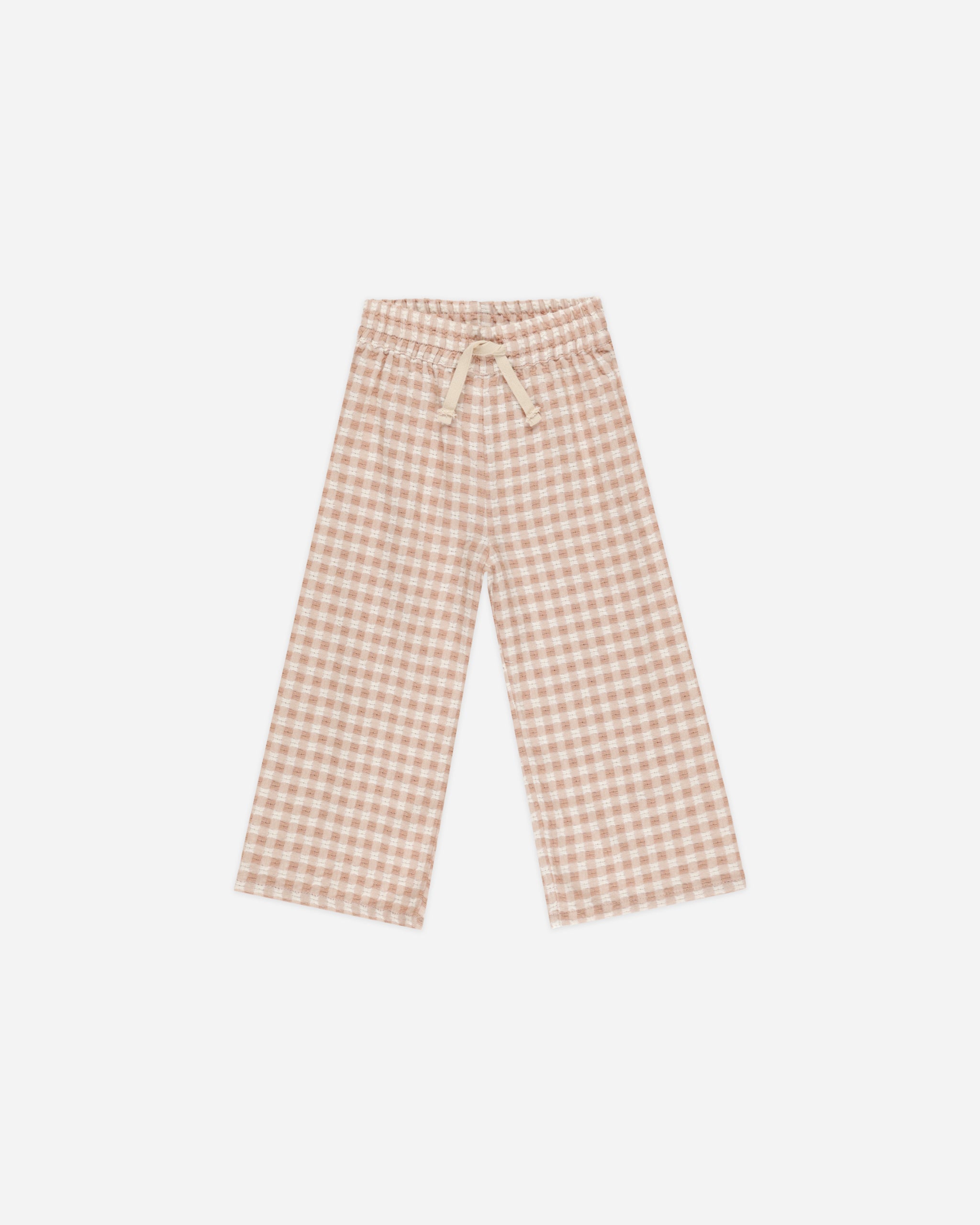 Wide Leg Pant || Pink Gingham