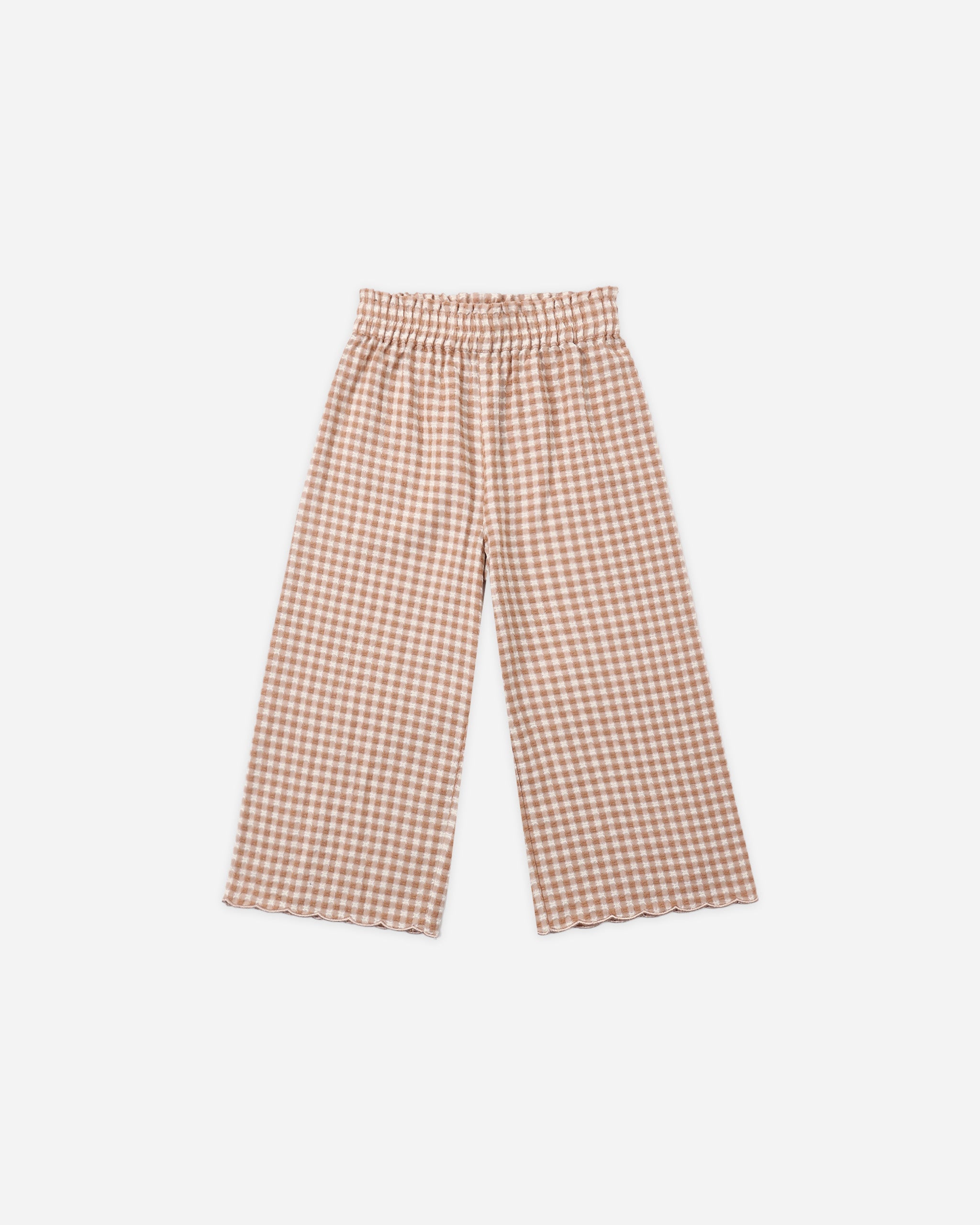 Wide Leg Pant Fawn Gingham - Rylee + Cru | Kids Clothes | Trendy Baby Clothes | Modern Infant Outfits |