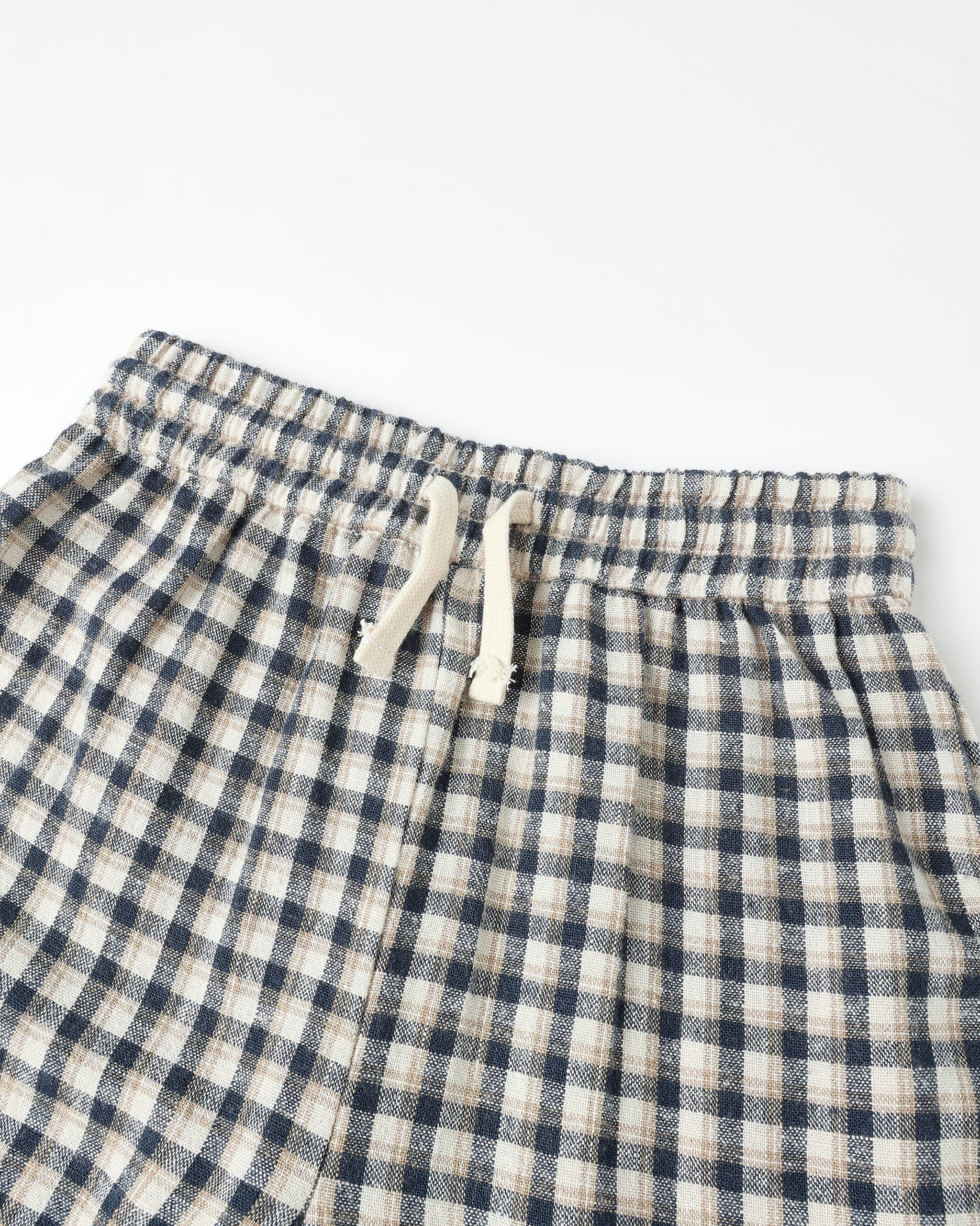 Wide Leg Pant || Navy Check